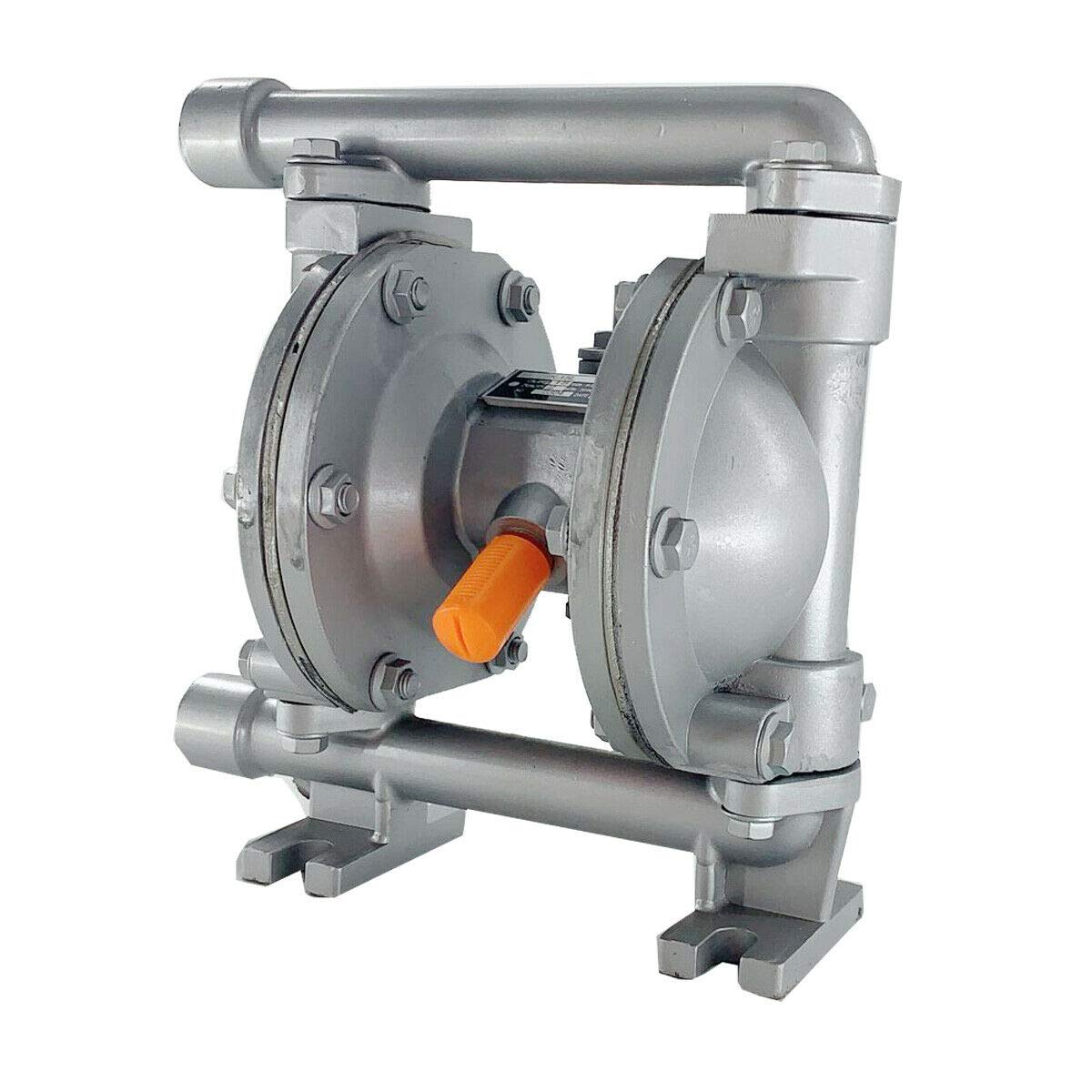 TABODD 12GPM Air-Operated Double Diaphragm Pump 115 PSI, Aluminum Alloy Dual Diaphragm Air Pump for Chemical Indutrial Liquid Low Viscosity Petroleum Fluids, 1/2" Inlet & Outlet