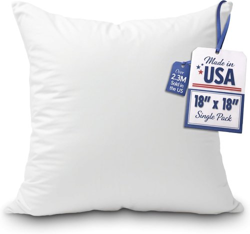 Foamily Throw Pillow Insert - 18x18 Premium Soft Fluffy Decorative Pillows for Couch & Bed