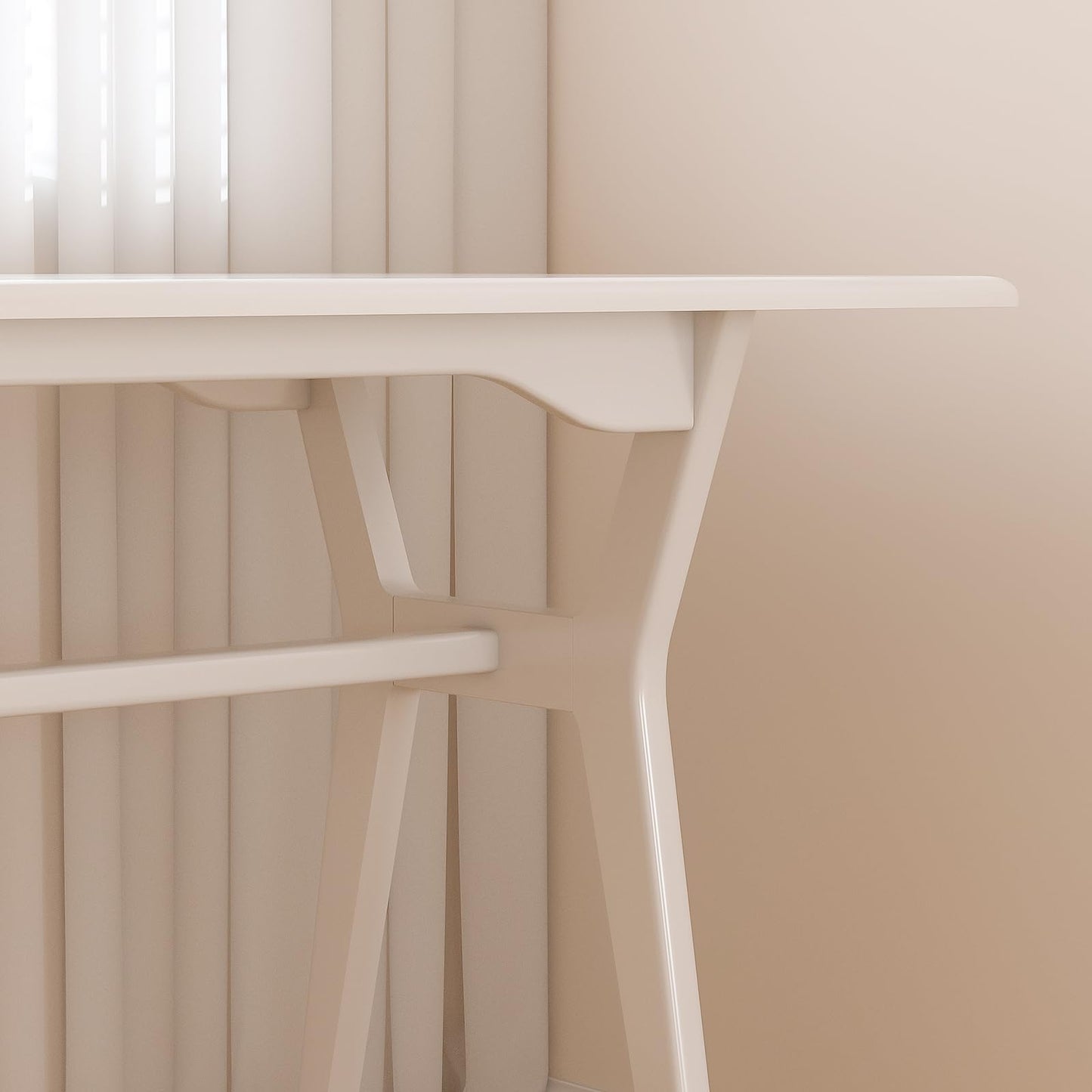 OSCHF Solid Wood Study Desk - 63" Double Long Computer Table for Home Office, 2-Person PC Workstation, White