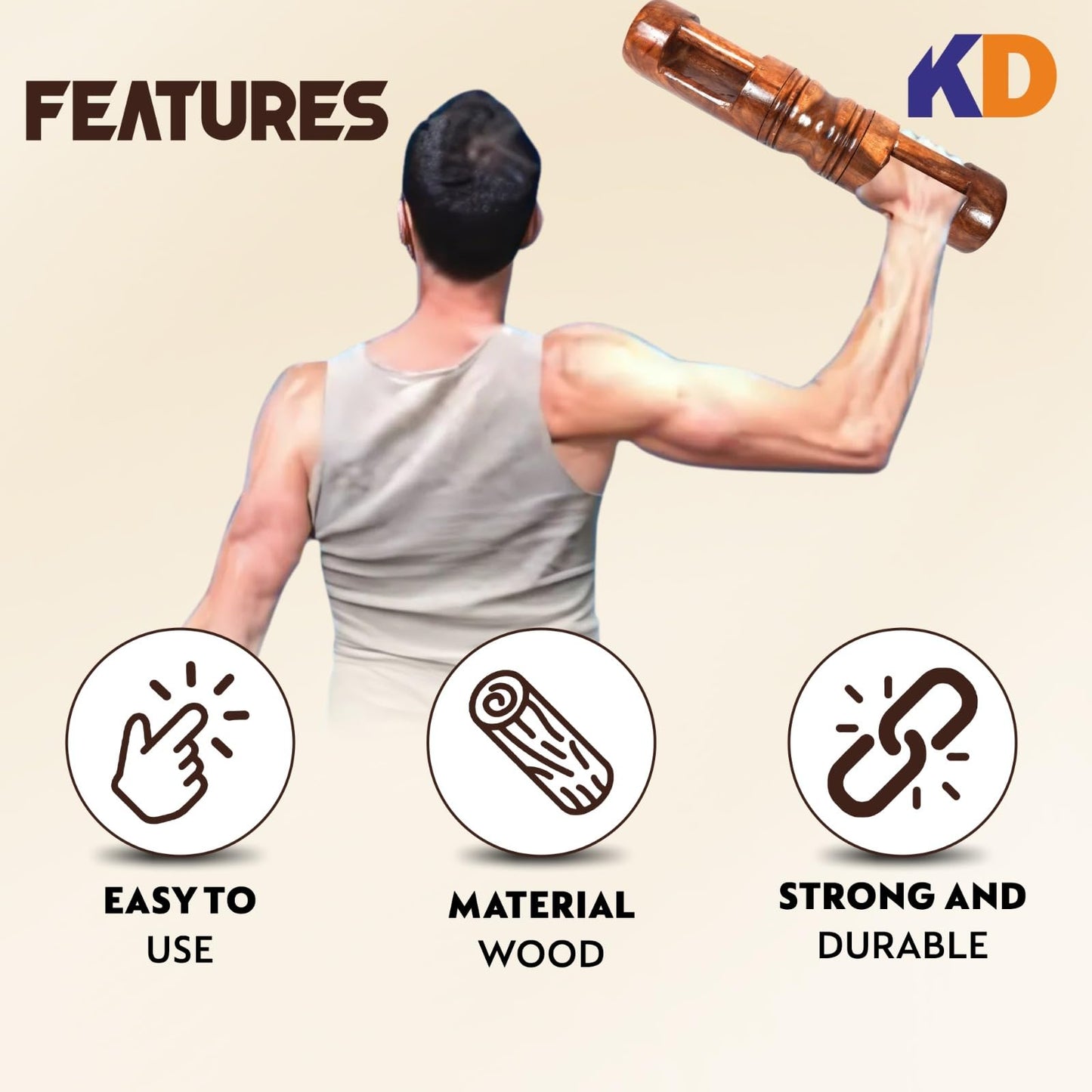 KNK SAMTOLA FITNESS BARBELL INDIAN KARLA KATAI FITNESS DURABLE WOODEN EQUIPMENT (4 TO 6 KG)
