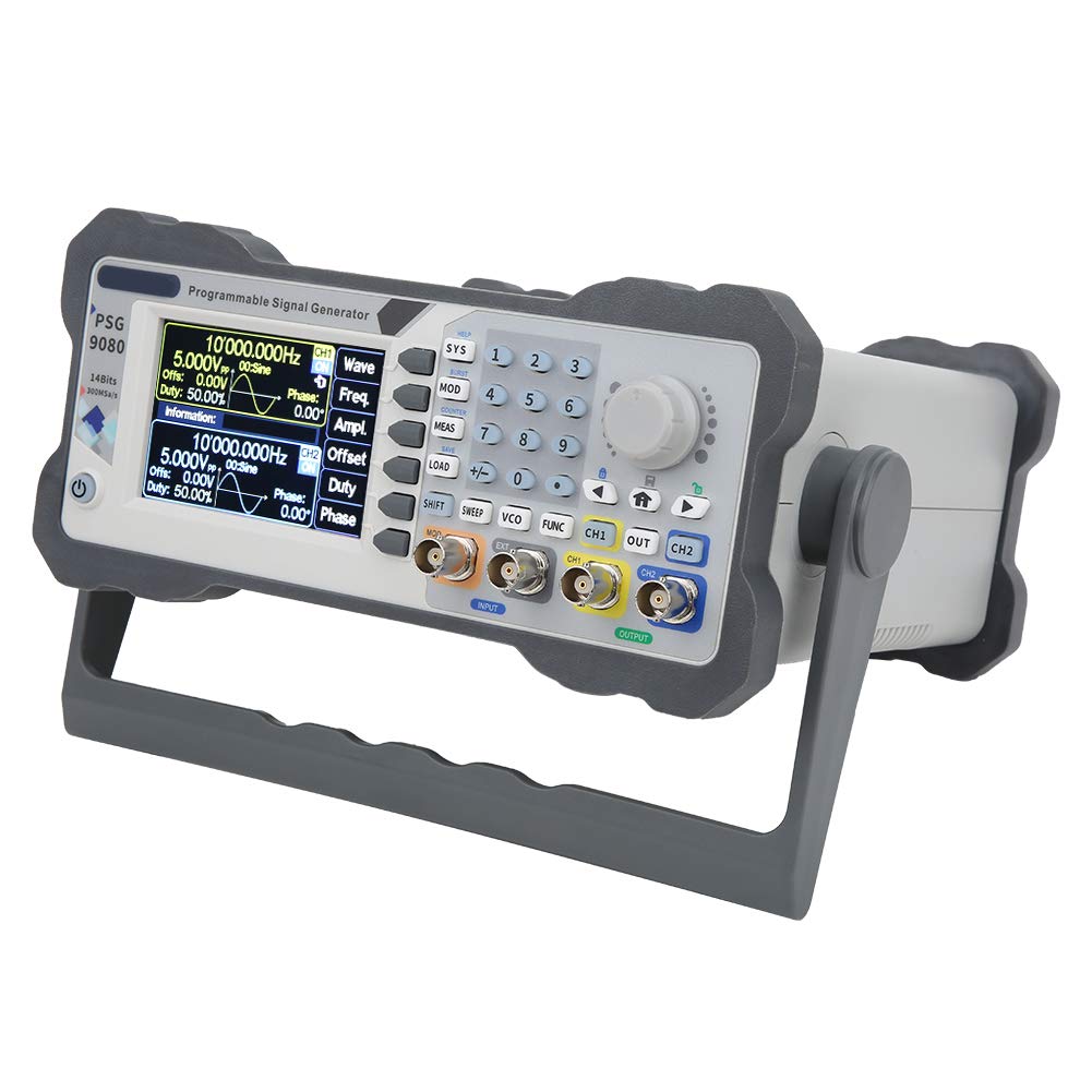 PSG9080 Programmable DDS Signal Generator 80MHz Dual Channel Arbitrary Waveform Function Generator Frequency Meter 300 MSa/s Counter High Precision 3.5inch Screen for Industrial Debugging