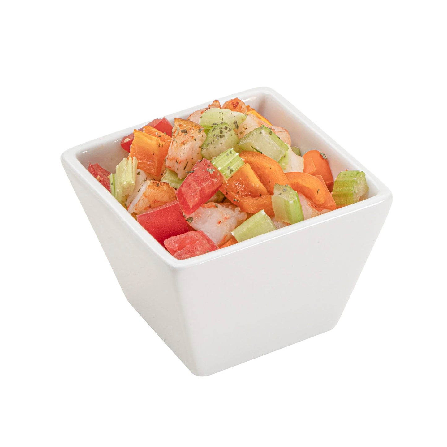 Restaurantware 6 Ounce Small Dessert Cups 10 Square Fondue Bowls - Oven Safe Chip Resistant White Porcelain Porcelain Dip Bowls Dishwasher Safe For Snacks Or Desserts