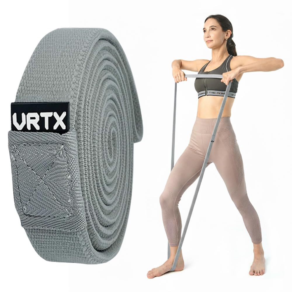 VRTX No.1 Fabric Resistance Bands for Men & Women | Long Exercise Band for Workout, Stretch, Yoga, Full Body Training | Soft Mesh Cloth, Non-Slip, High Durability Straps – Light (30-50 lbs)