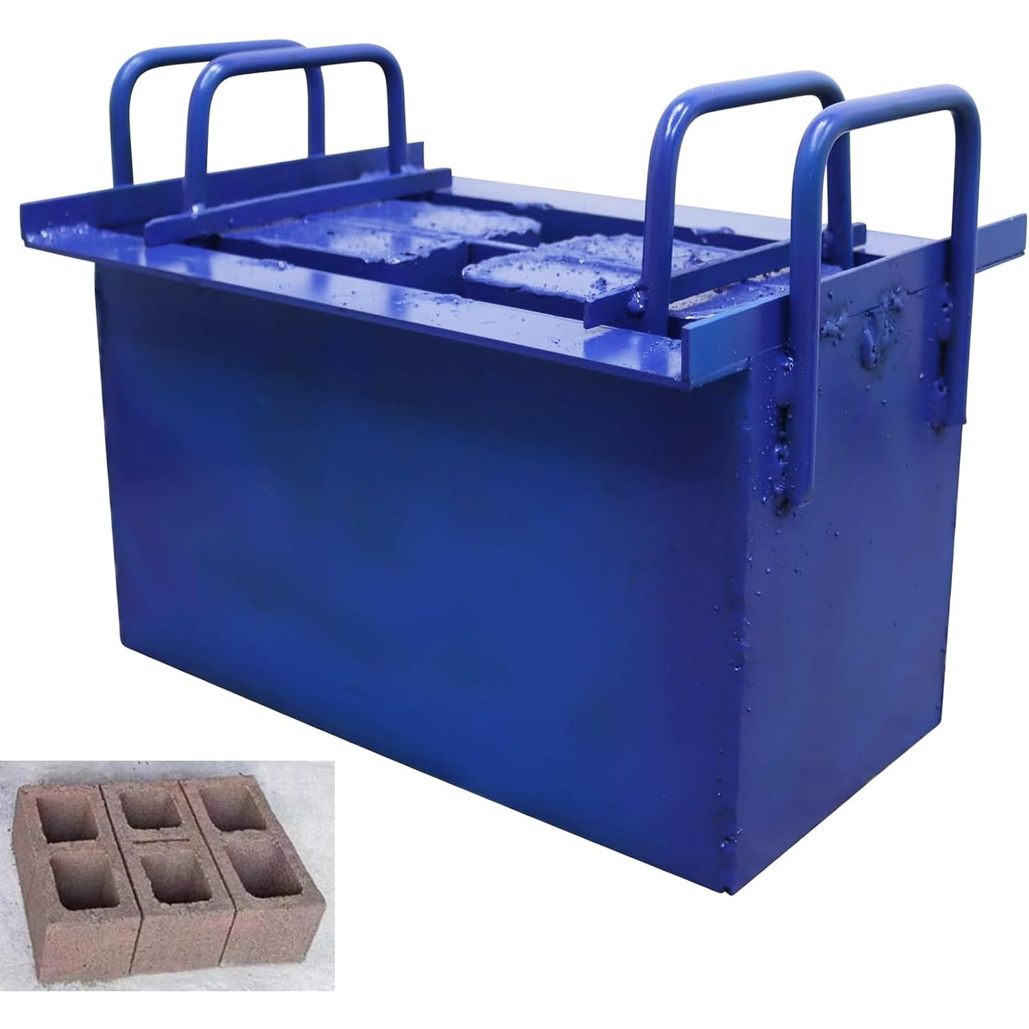 INTBUYING Concrete Brick Making Machine, Manual Hollow Soil Block Brick Forming Machine 220V, Brick Size 15.3X7.7X7.4inch（390x190x190mm）