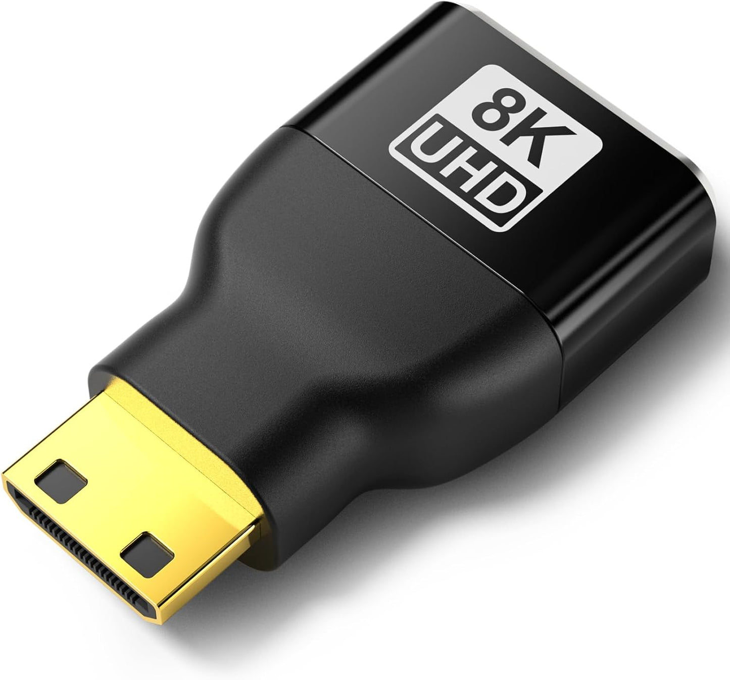 JHAOUS 8K@60Hz 4K@144Hz Mini HDMI to HDMI Adapter, Gold-Plated Converter, Female to Mini HDMI Male Adapter for DSLR