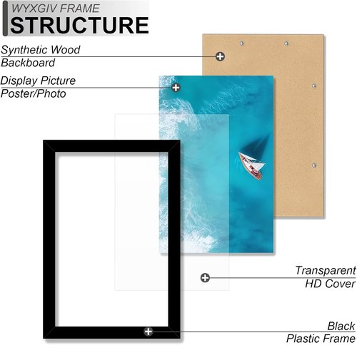 8.5x11 Black Picture Frame Set by [Brand Name] - Durable & Lightweight with High-Clarity Display | 2 Pack