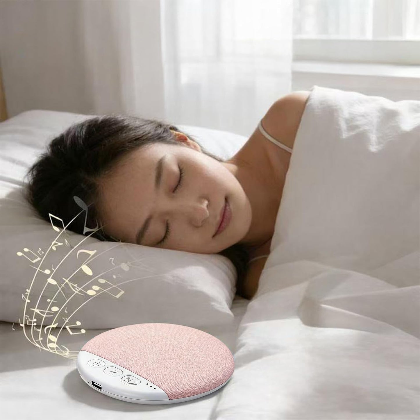 Generic Bluetooth Pillow Speaker, Mini Portable Under Pillow Speaker with White Noise Timer, Wireless Sleep Aid