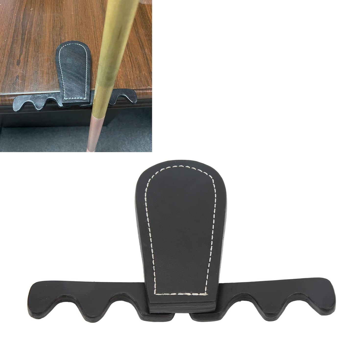 Diydeg Pool Stick Holder, Portable Collapsible Cue Rest Cue Stick Holder Holds 4 Cues Against Table, Saddle Leather Billiard Cue Rack Pool Cue Holder Claw for Pool Table, Bar and Chair