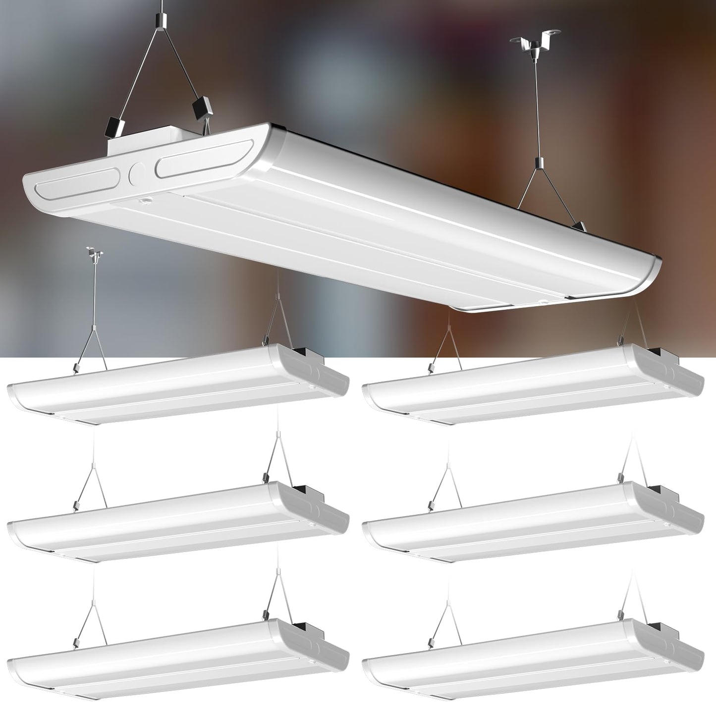Lightdot LED Linear High Bay Shop Light, V-Wing Design with US Plug, 2FT 200W 100-277V [Eqv.800W] 5000K, 15-25ft Flush/Suspended Mount, 2000 sq.ft Cover for Garages, Warehouses, UL Complied -8Pack