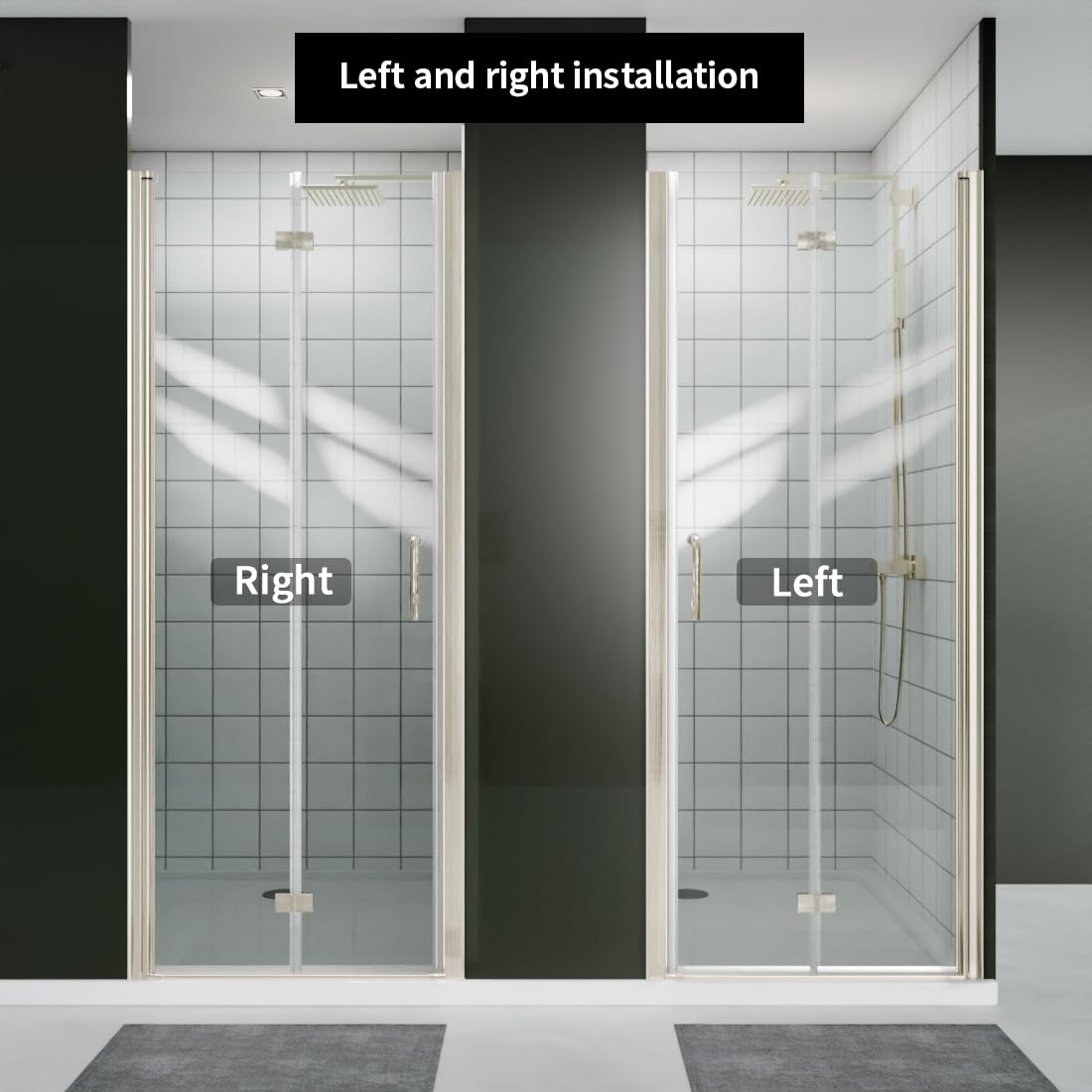 ComfyStyle Frameless Bifold Glass Shower Door 32-34" W x 72" H, 1/4" Clear SGCC Tempered Glass, Folding Pivot Swing Design, Space Saving Shower Glass Door for Small Bathrooms