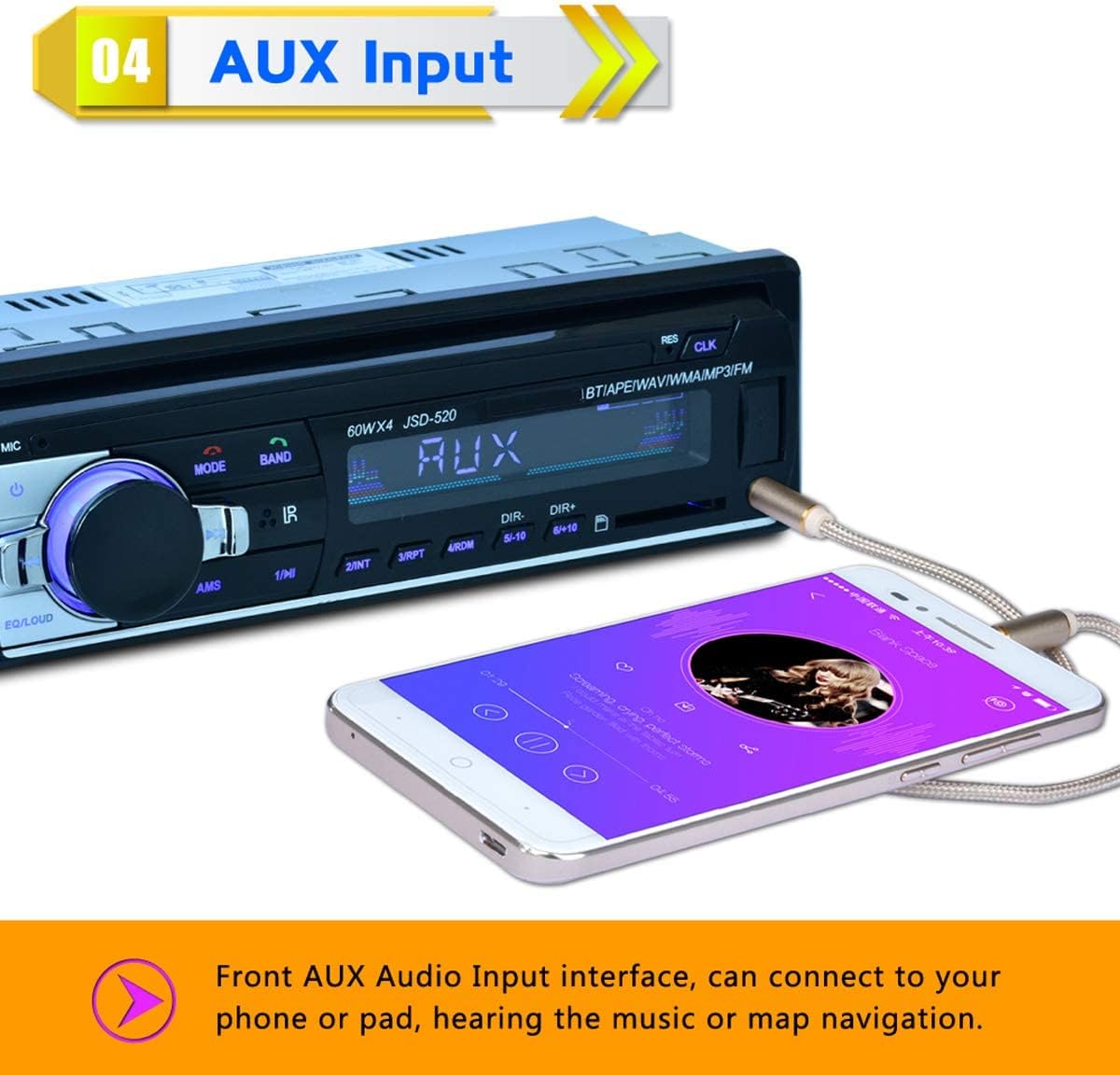 Eaglerich 12V MP3 MMC 1 Car Stereo FM Radio Audio Player Built in Bluetooth Phone with USB SD Port Car Radio Bluetooth