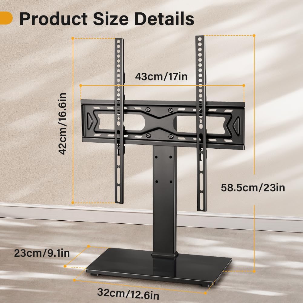 WKWKER 27-65 inch 30 400x400mm Universal TV Stand for LED LCD TV Swivel Table Top Television Stand with Degree Height