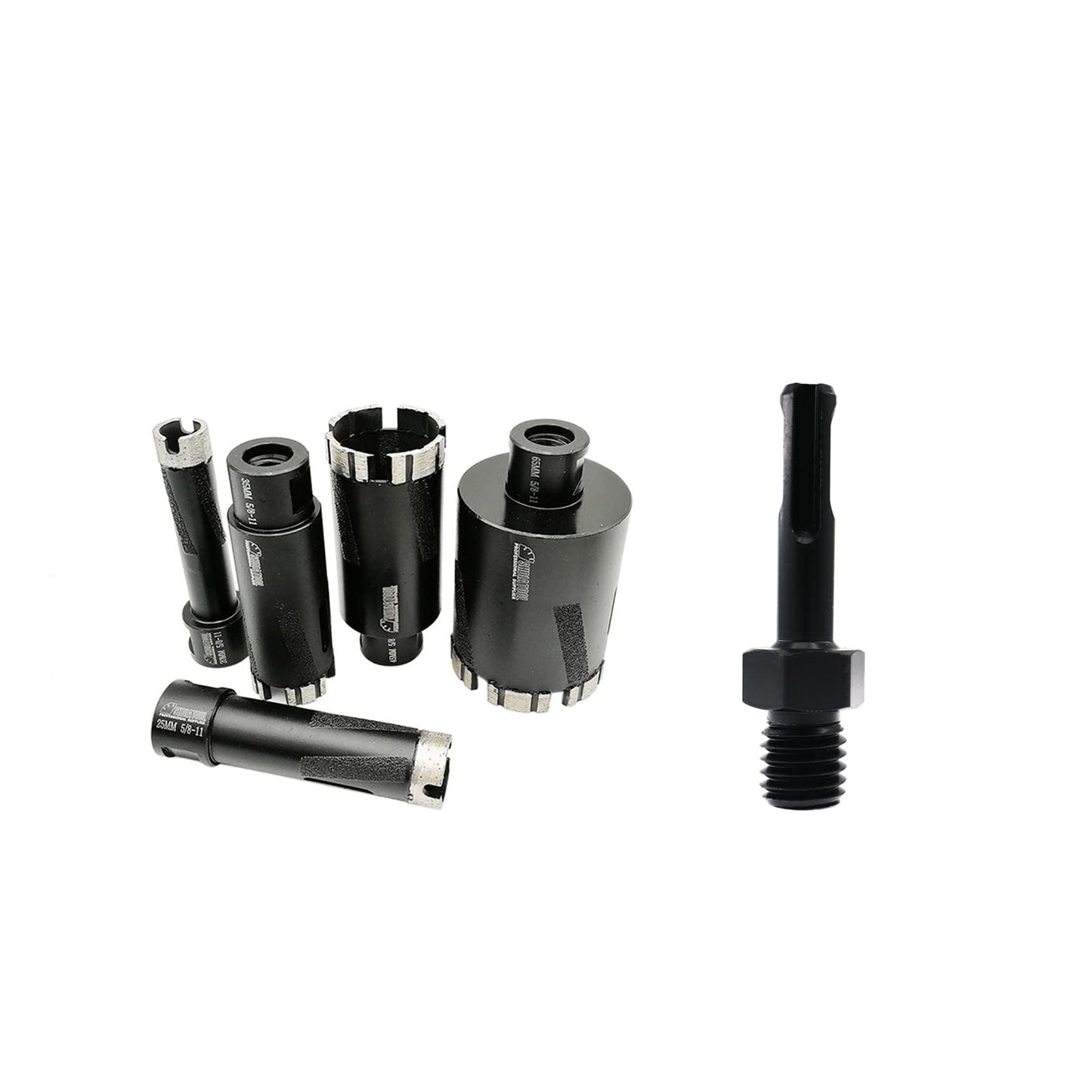 SHDIATOOL Diamond Drill Core Bits Set Diameter 20 25 35 45 65mm with 5/8-Inch-11 Thread for Hard Granite Marble