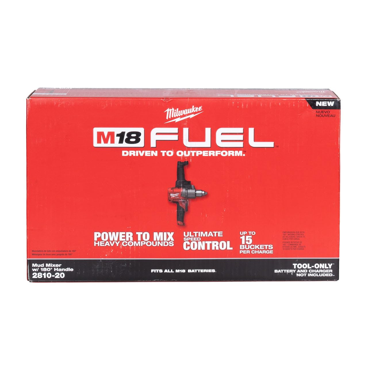 Milwaukee 2810-20 M18 Fuel Mud Mixer with 180° Handle Bare Tool