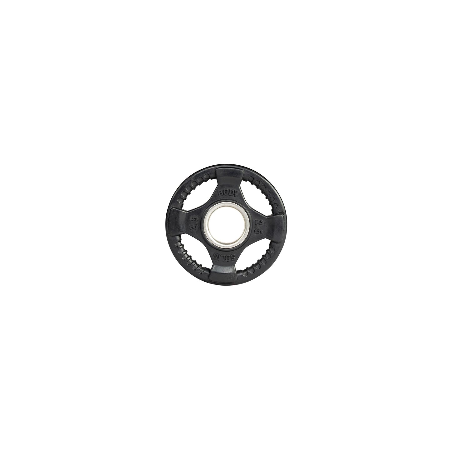 Body-Solid Rubber (ORT2.5) Coated Olympic Weight Plate with Anti-Slip Grip - Perfect for Strength Training, Home Gym, and Barbell Workouts, 2.5lb