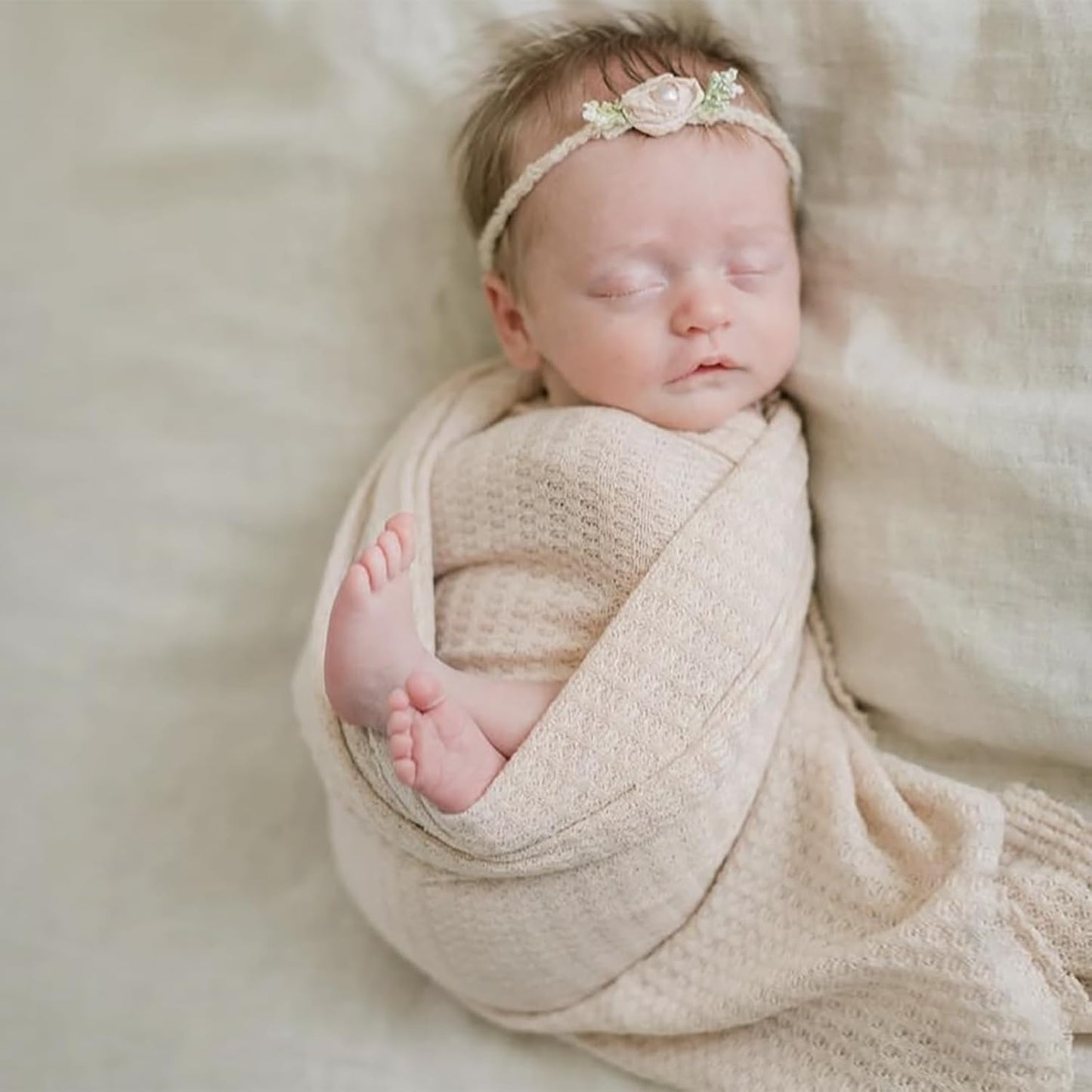 ForBaysy Newborn Photography Props for Baby Boys and Girls Newborn Wraps for Infant Baby Photoshoot Waffle Texture Knit