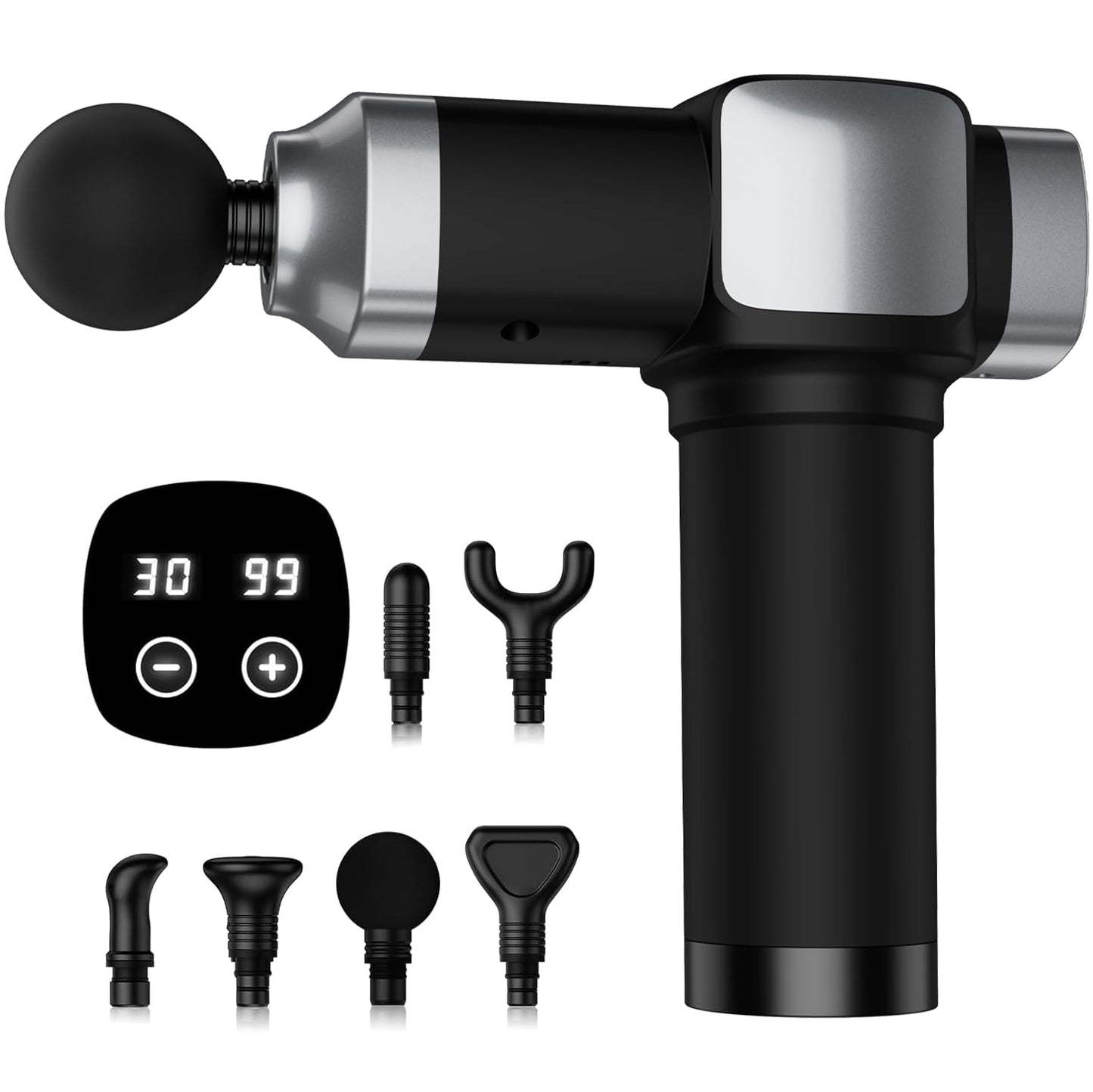 CAMEFER Massage Gun Deep Tissue, Portable Percussion Electric Muscle Massager for Pain Relief, Handheld Massagers with 30 Speeds & 6 Attachments for Back and Neck, Gifts for Men Women