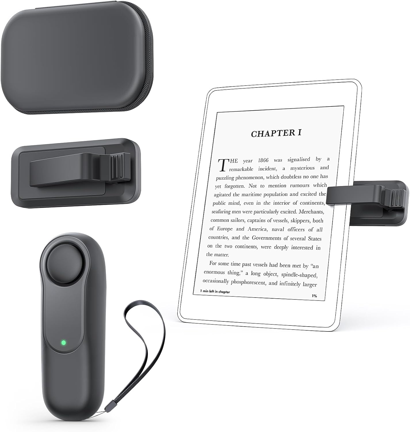 YUMAZLA Remote Control Page Turner for Kindle Paperwhite Oasis Kobo eReaders, Ergonomic Remote Control Clicker