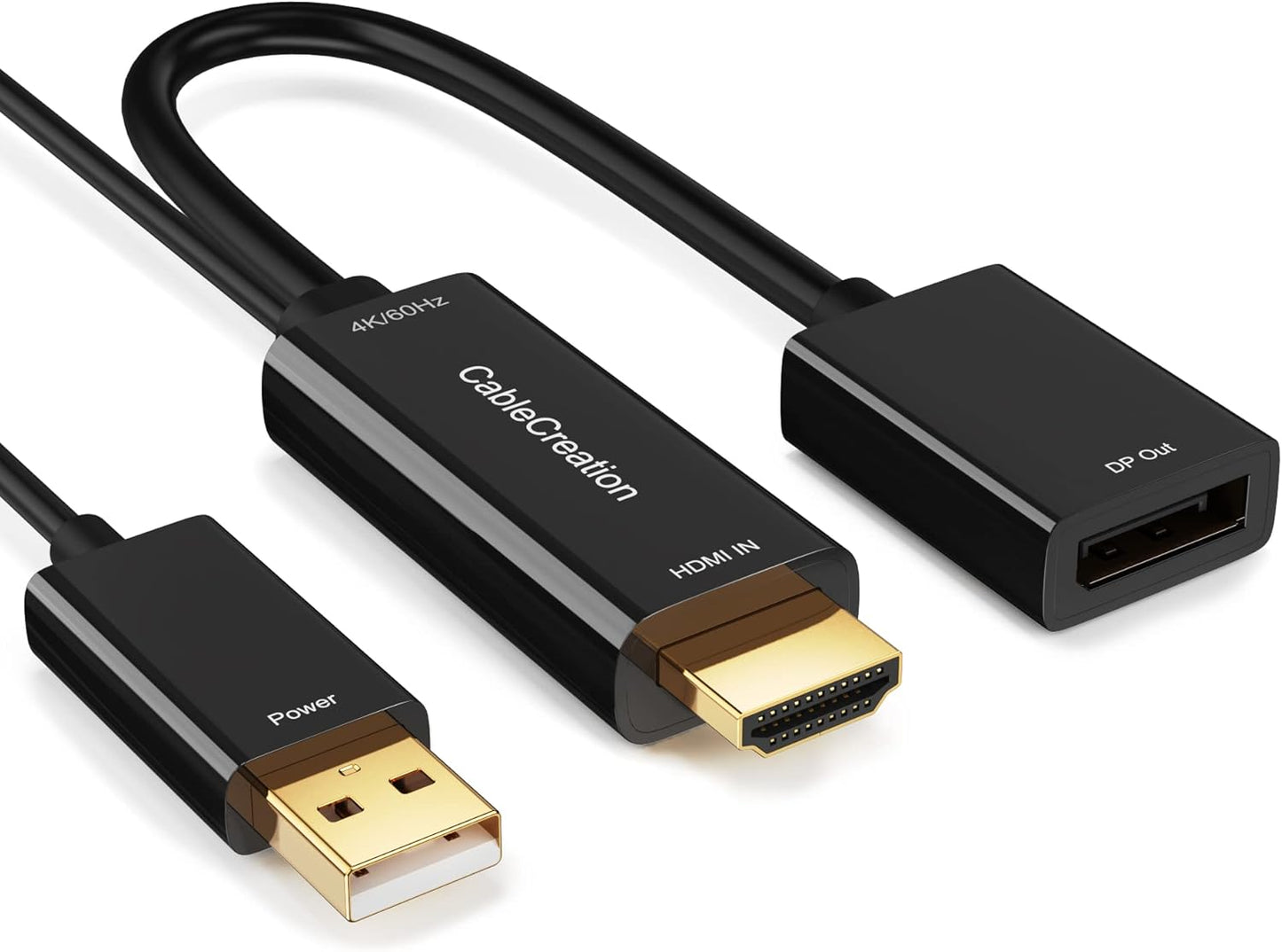 CableCreation 4K 2K@60Hz One/PS4/PS5 HDMI to DisplayPort Adapter with USB Power, X HDMI Male to DP Female Adapter