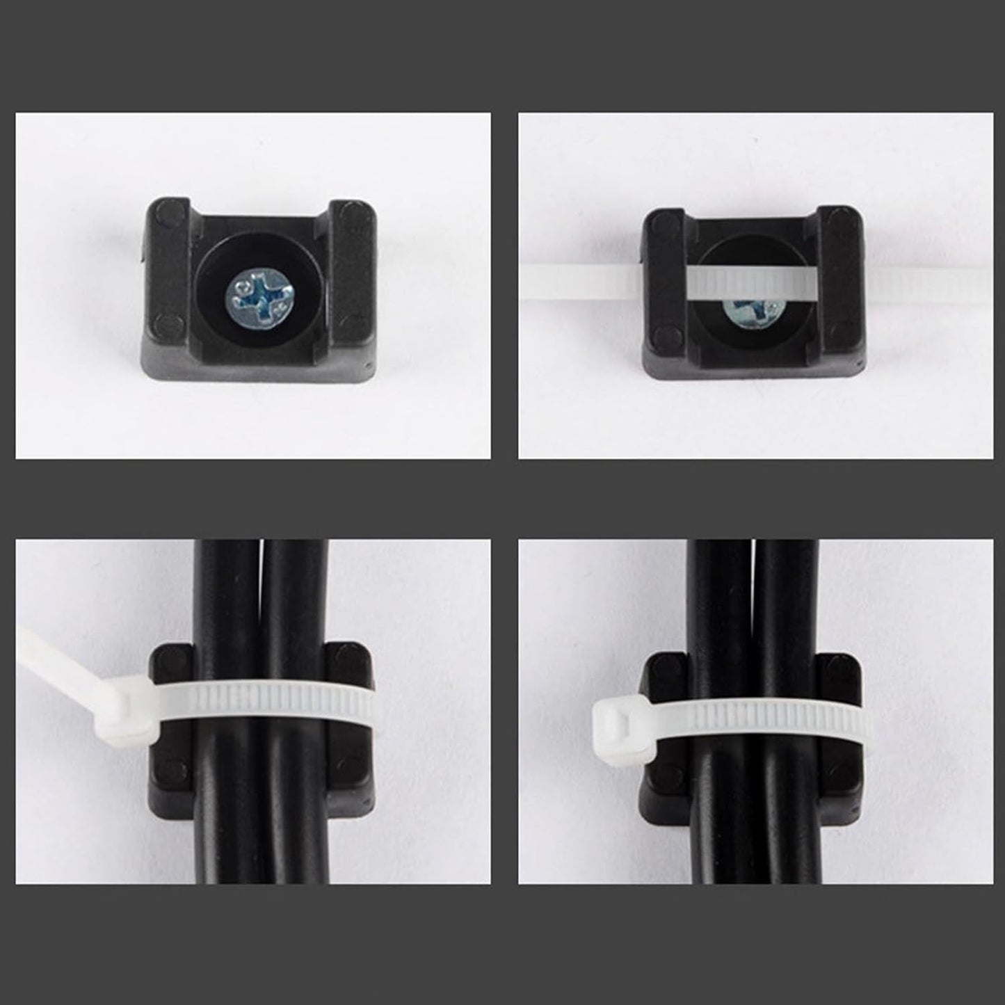 Mefape 20Pcs Magnetic Zip Tie Mount, Cable Zip Tie Base Wire Clips for Cables Management, Heavy Duty Multipurpose Ties