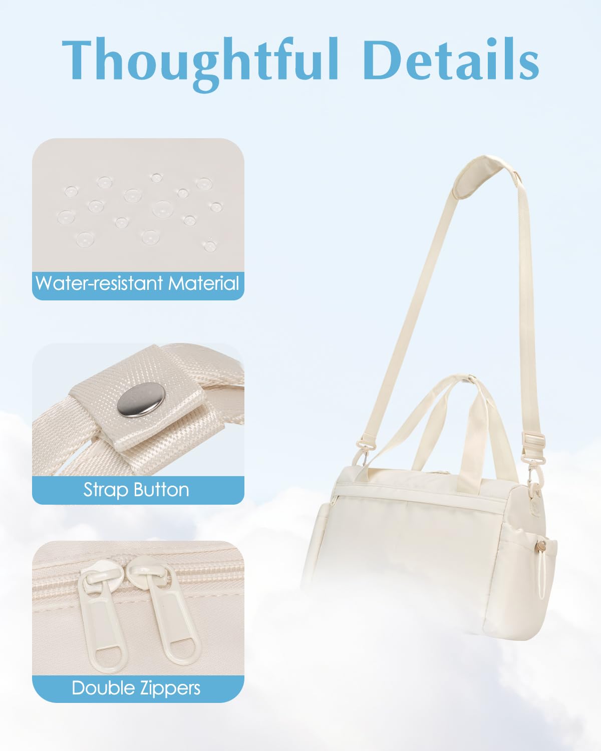 Small Gym Bag, Mini Gym Bag for Women with Yoga Mat Holder and Wet Compartment, Cute Small Yoga Mat Bag with Water Bottle Pocket for Workout Dance, Beige