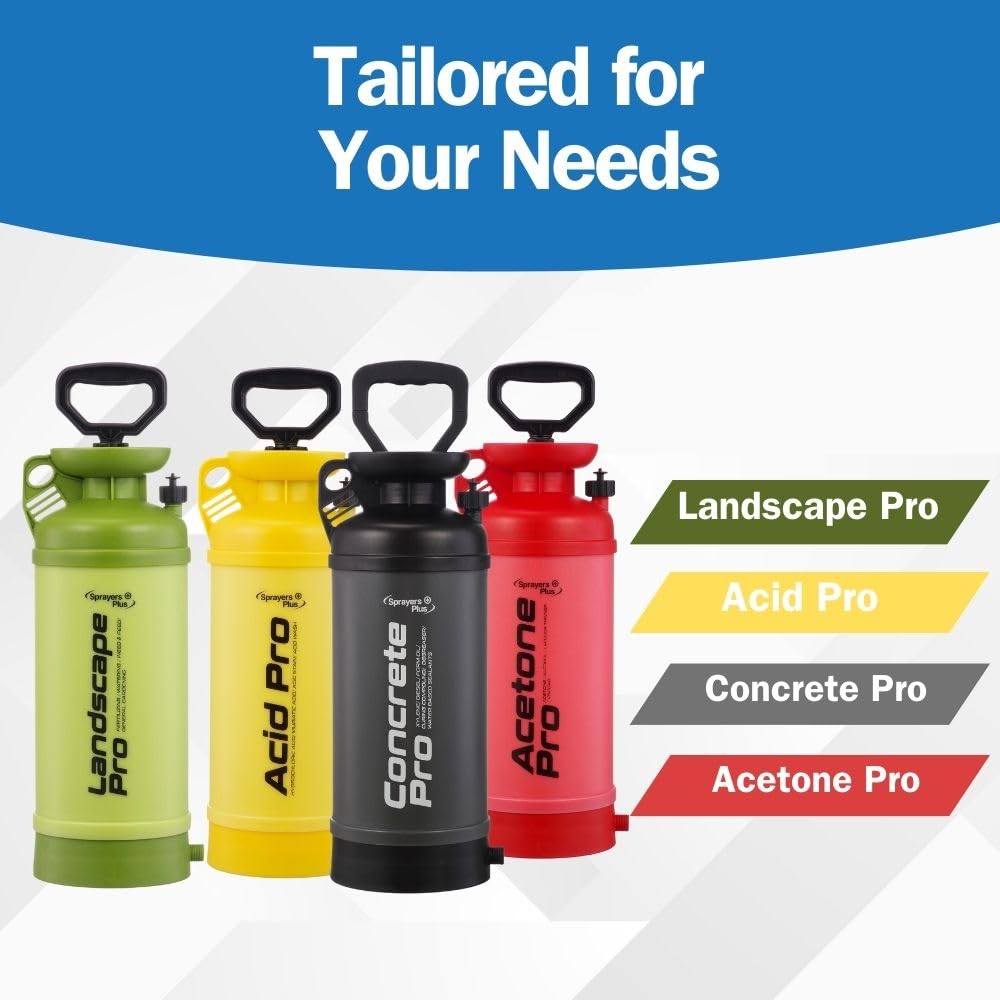 Sprayers Plus Acetone Pro 2 Gallon Acetone Sprayer, Hand Pump Chemical Sprayer with Pressure Relief Valve for Acetone Vinegar Acetone Dyes