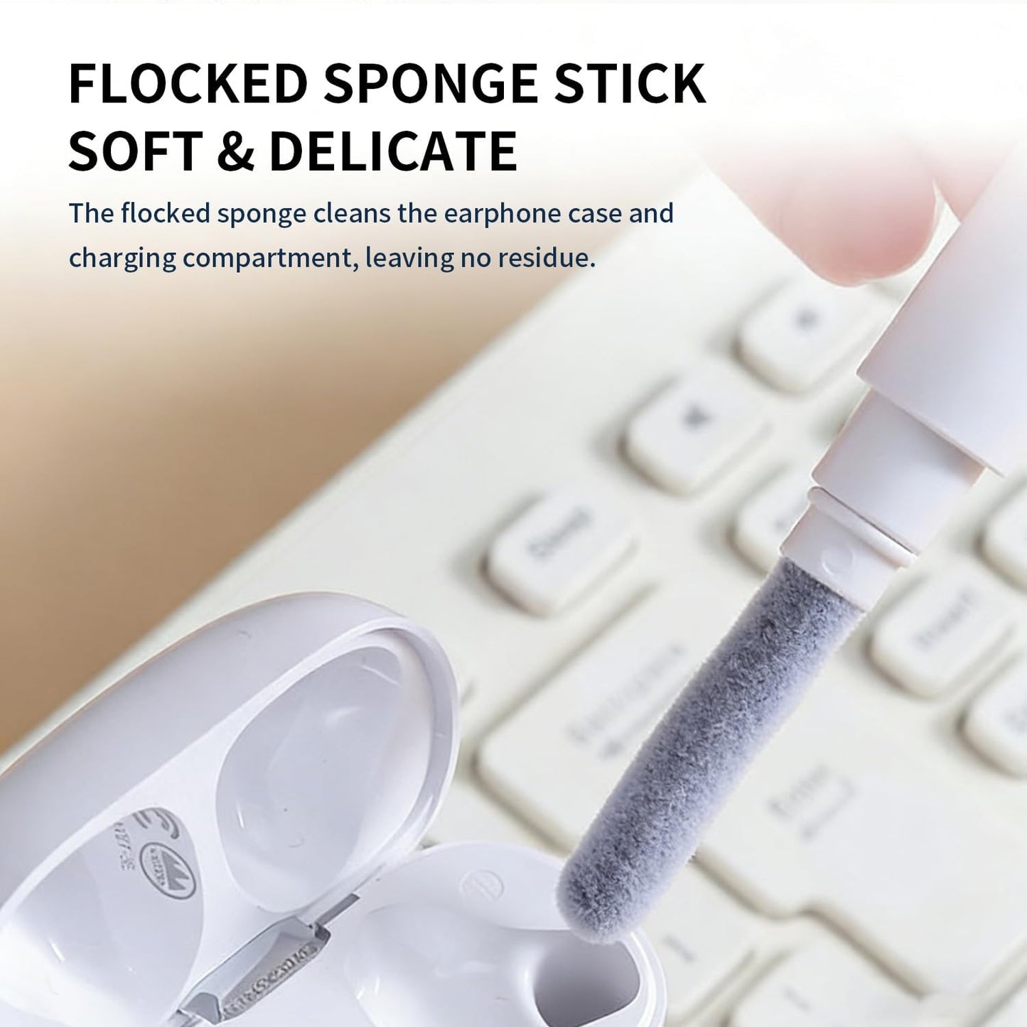 3 1 1 2 3, Headsets in Cleaner Kit for AirPods Pro Multi-Function Cleaning Pen with Soft Brush & Flocking Sponge