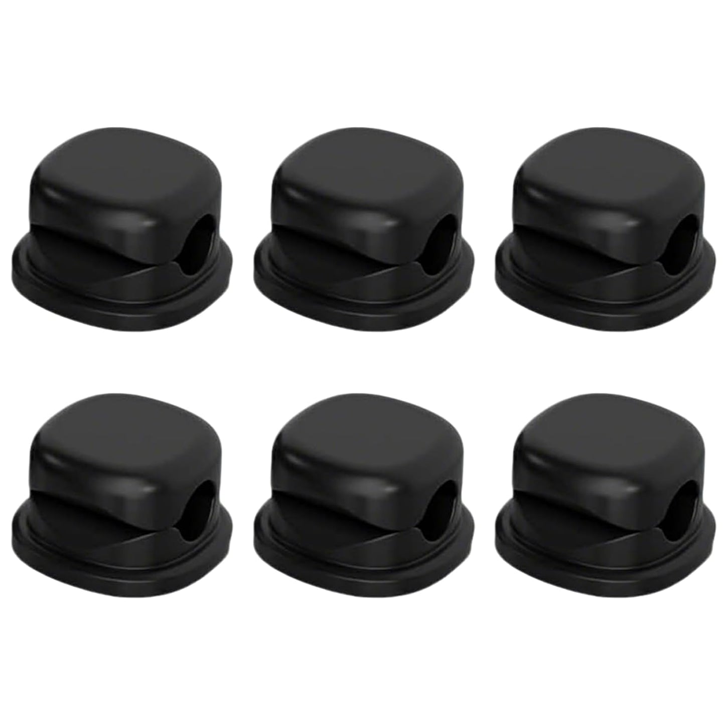 Uanqfegy 6Pcs Adhesive Rotatable Cord Organizer - Cable Clips for Phone Chargers Nightstand Home Office Car (Black)