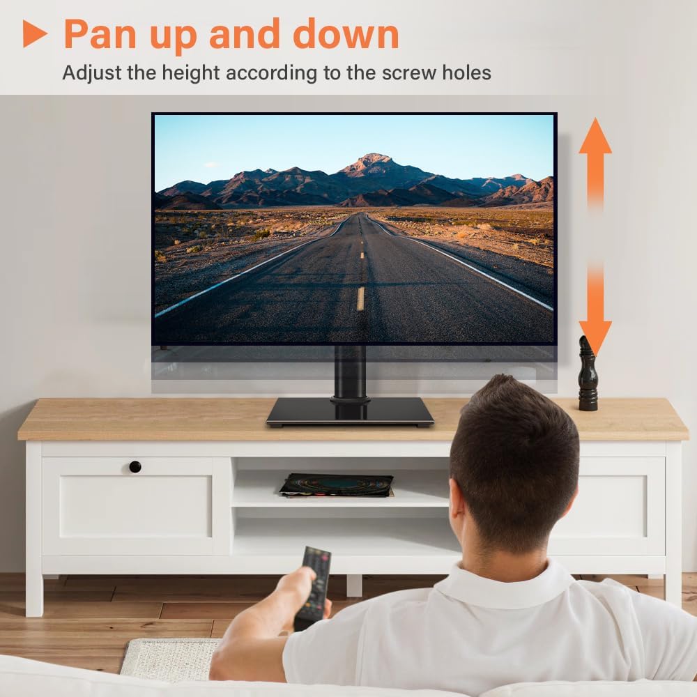 KKTONER 27 65 inch 400mm 77LBs Universal TV Stand Table Top TV Stand for to Height Adjustable TV Stand Mount