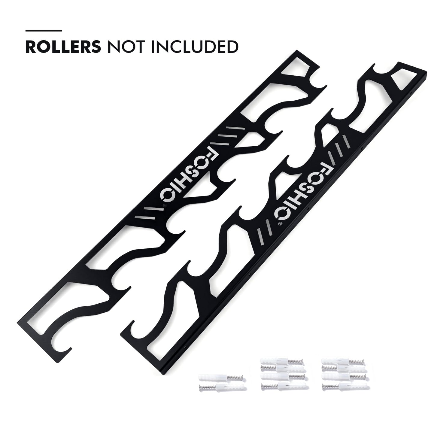FOSHIO Vinyl Roll Holder, Metal Vinyl Rack with Mounting Hardware Wall Mounted for Pulling 6 Rollers of Vinyl, Transfer Paper Tape, Wallpaper, Window Film, Garage Workshop, Rollers Not Included