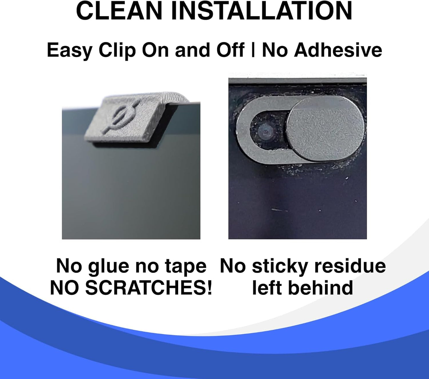 Gadget Ray 2 6 Pack, Webcam Cover Slide for Laptop & Tablet Camera Privacy, No Adhesive No Residue, Flexible Cover