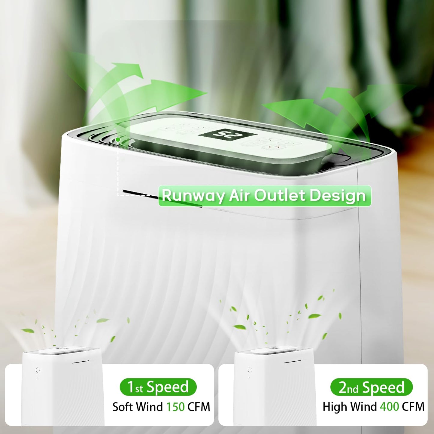 Manastin 5500 Sq.Ft Dehumidifier for Basement with Drain Hose, 80 Pints/Day (Standard 50 Pint), Energy Efficient Dehumidifier with Air Purifier Combo, Timer & Child Lock, for Large Room, Home, Garage