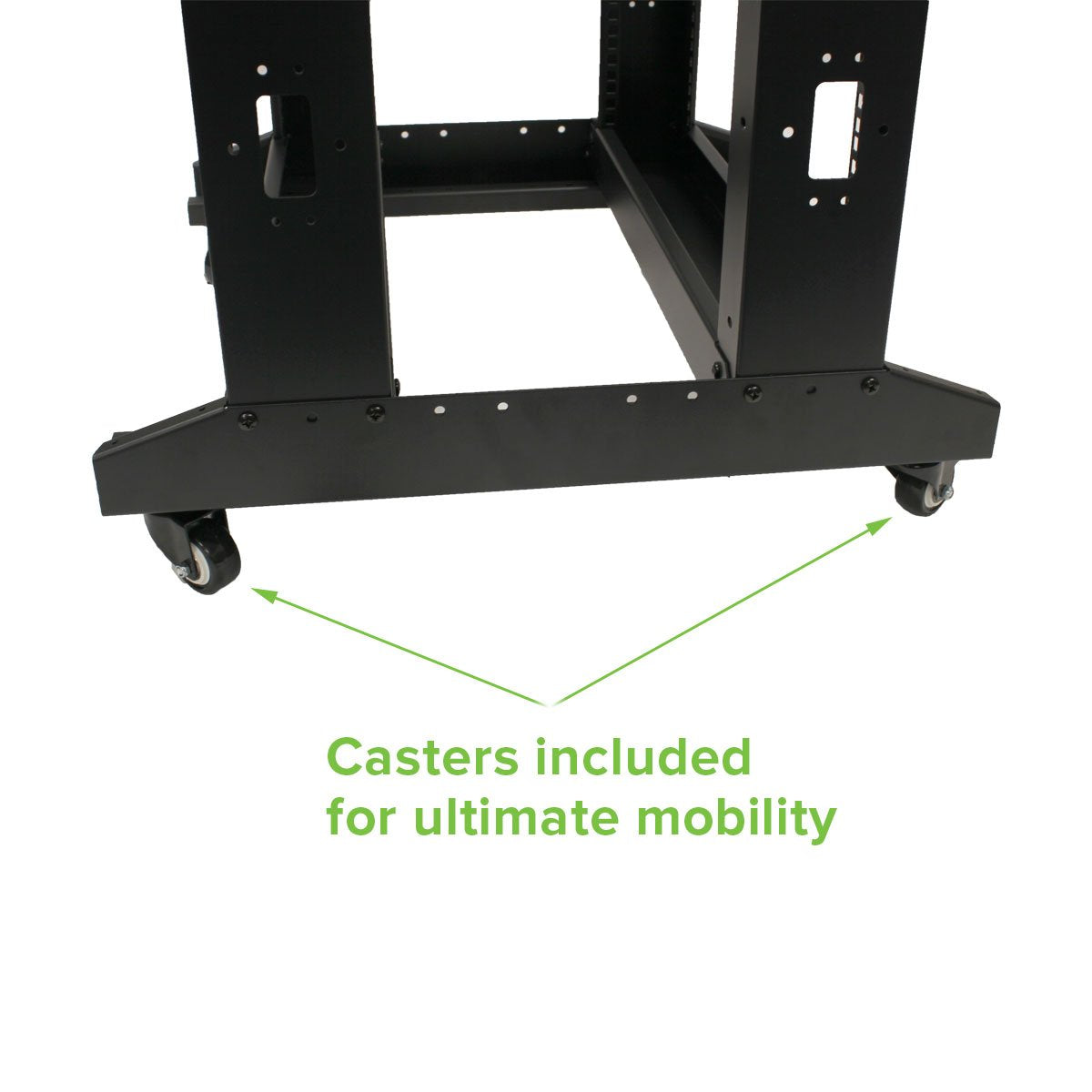 NavePoint 7ft Open Frame 19 Inch 42U 4-Post Network Server Relay Rack Rolling with Casters