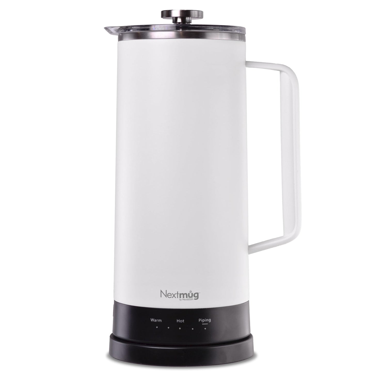 Nextmug Press - Temperature-Controlled, Self-Heating French Press (White - 40 oz.)