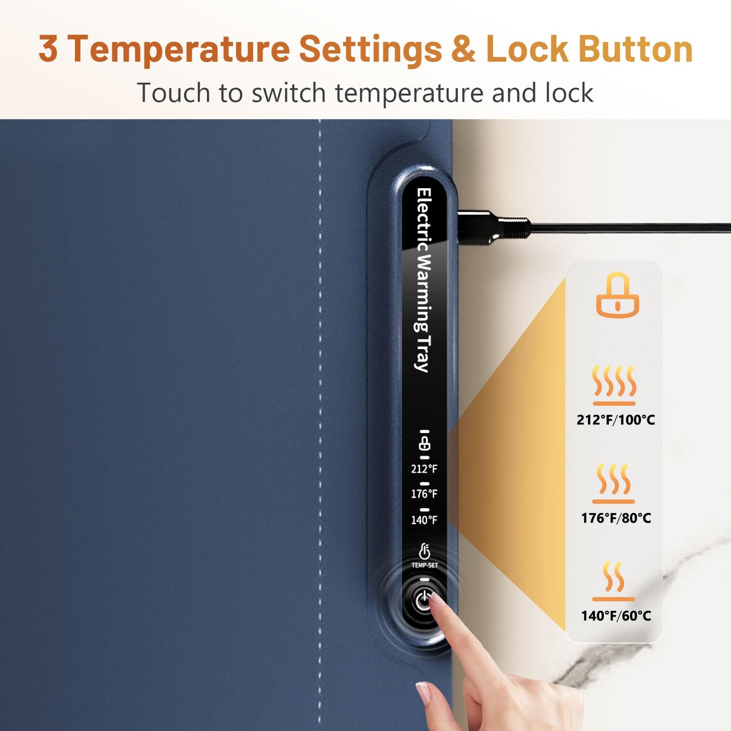 Food Warming Mat, Full Surface Heating Silicone Electric Warming Tray with 3 Level Temperature Settings, Auto Shut-Off, Foldable Roll Up Food Warmer for Parties Buffets, Gatherings