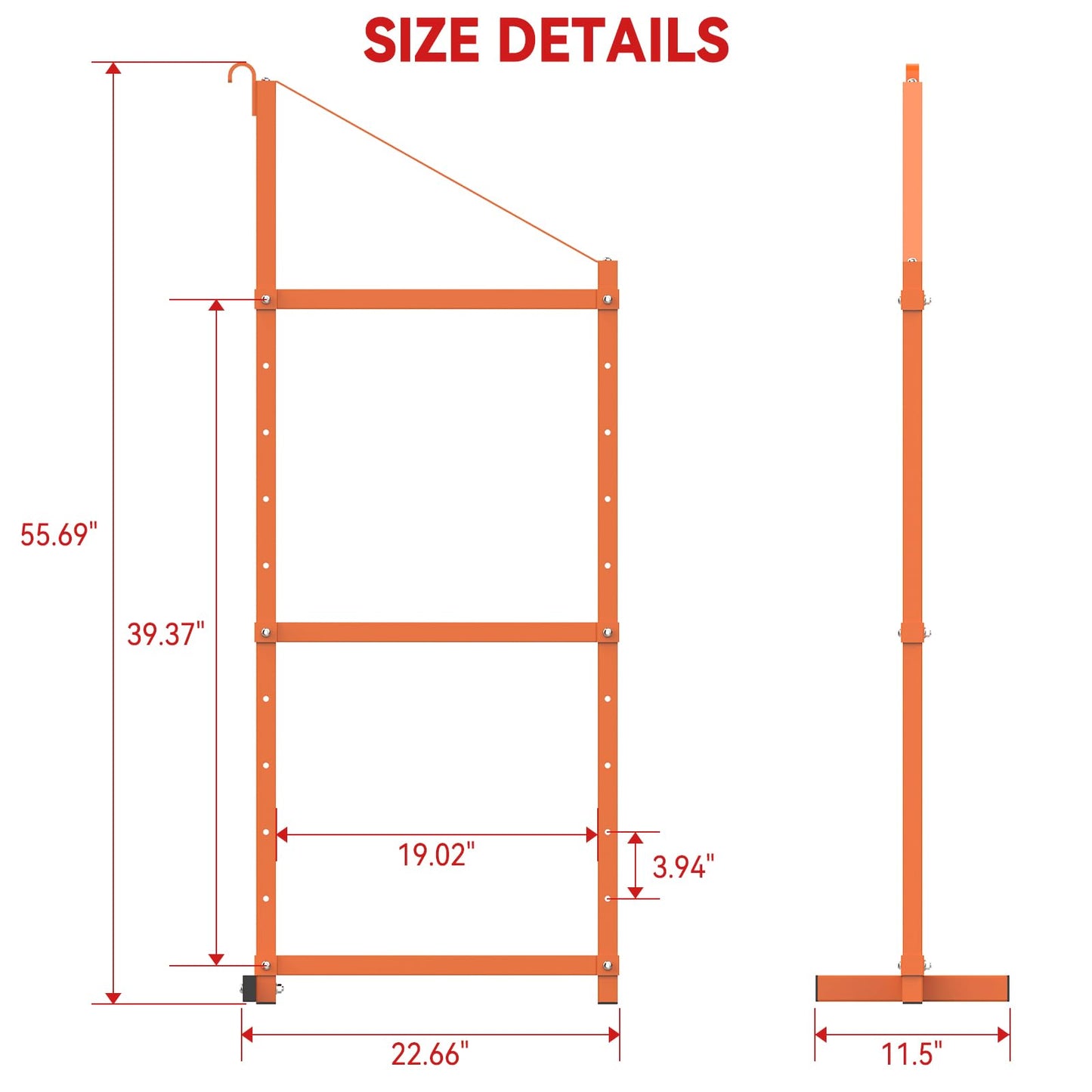 Shipping Container Shelving Bracket Adjustable Heavy Duty Steel Cargo Shipping Container Shelves Universal 55"(H) X 19"(W) (4 Pack, Orange)