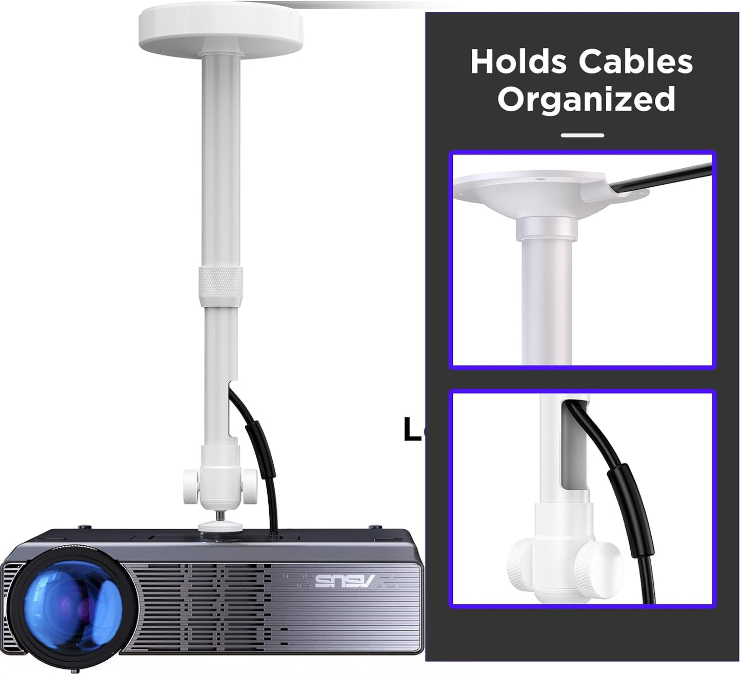 DAWASAPAT -Inch Projector Mount for Ceiling/Wall - Screw Adjustable Tilt&Swivel Hanging Wall Mount Hanger Rack
