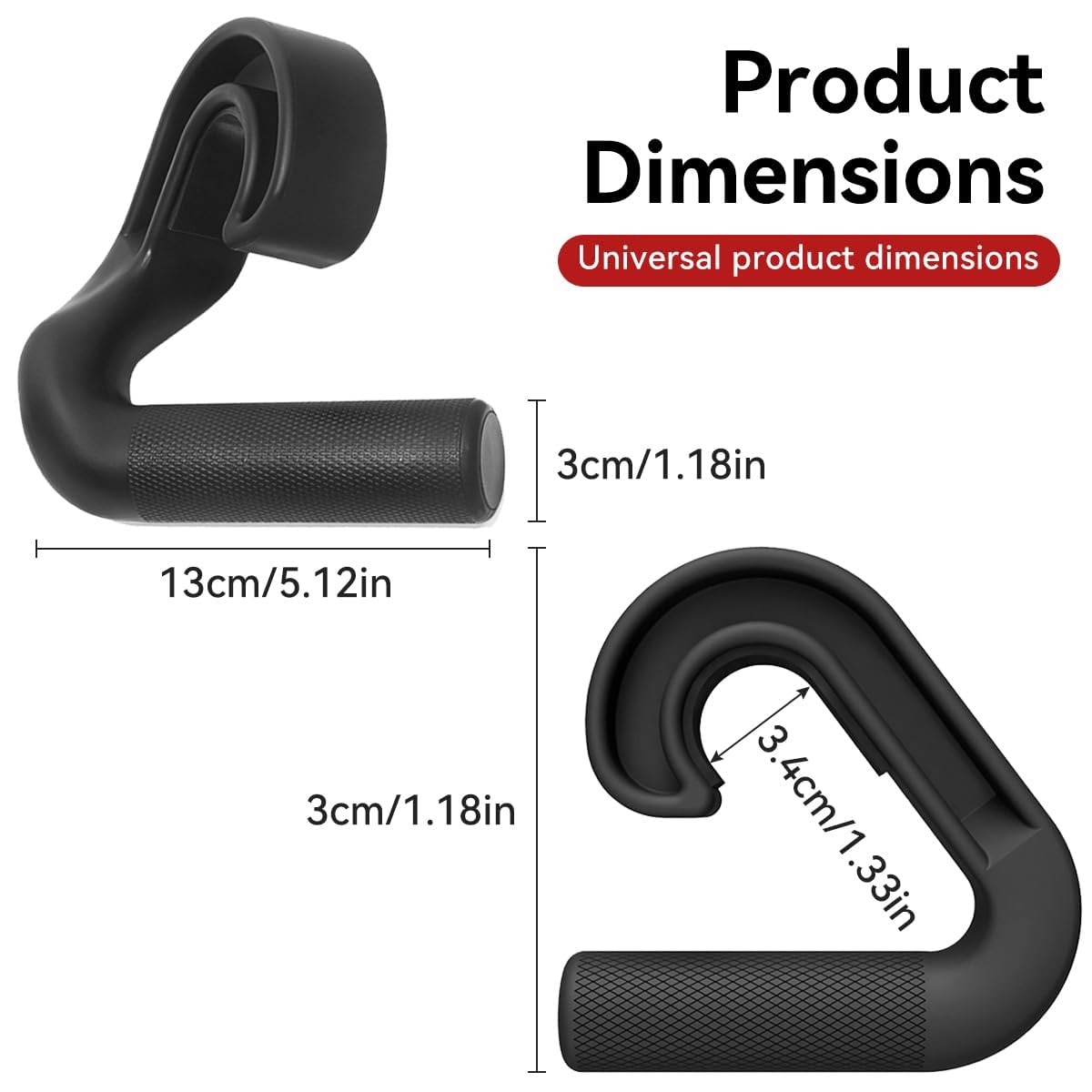 Neutral Grip Pull Up Handles 45° - Angles 90 Grips for Relieve Wrist Stress - Non-Slip Pull Up Grips - for Pull-Ups Deadlifts - Fits Pull Up Bar Grips & Barbells Home Gym Enthusiasts (45°)