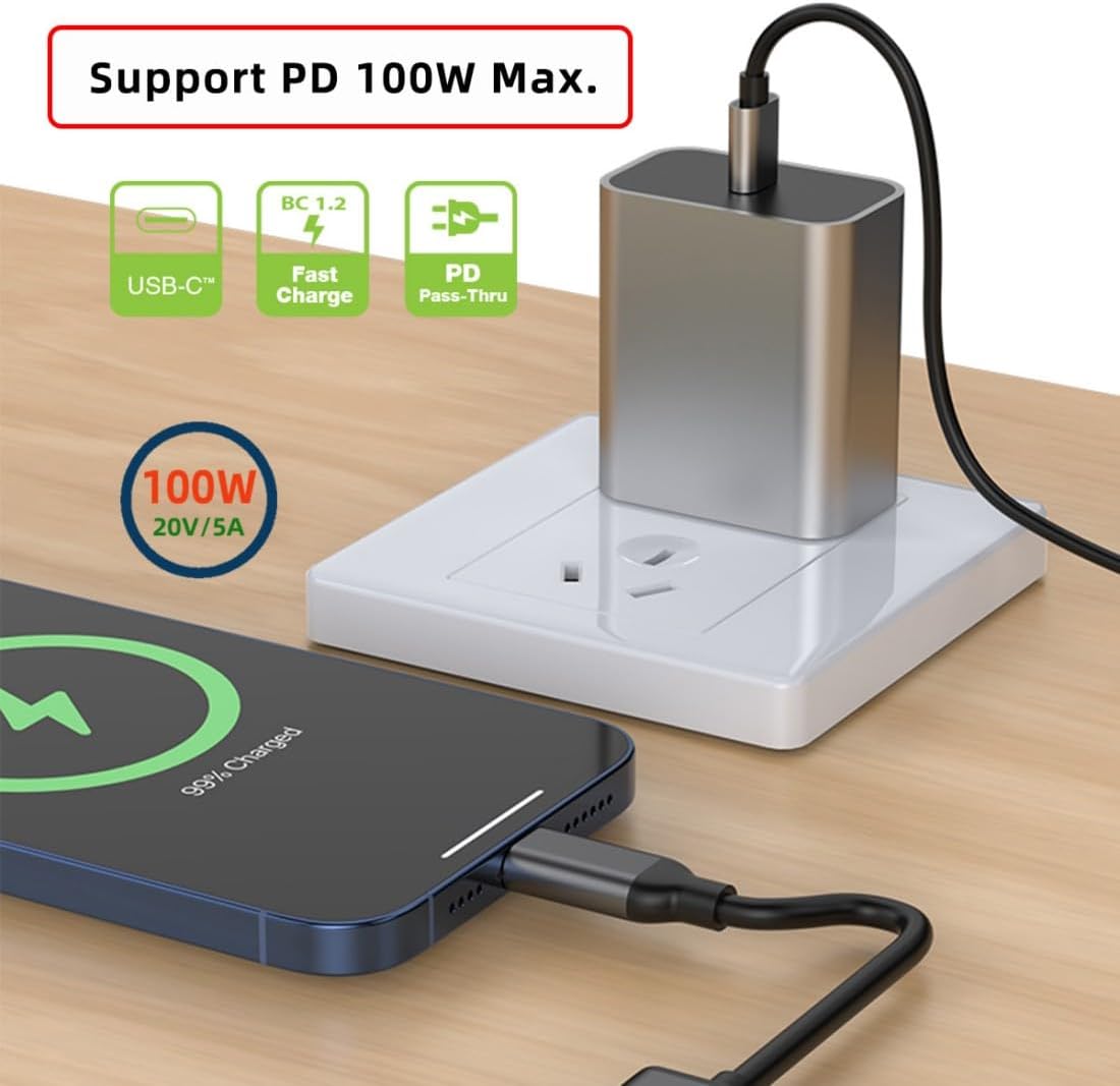 chenyang Hub,3 1 4K@120hz/USB 3.0 10Gbps/USB 100W USB C in USB C to HDMI PD Charging Multi-Port Adapter