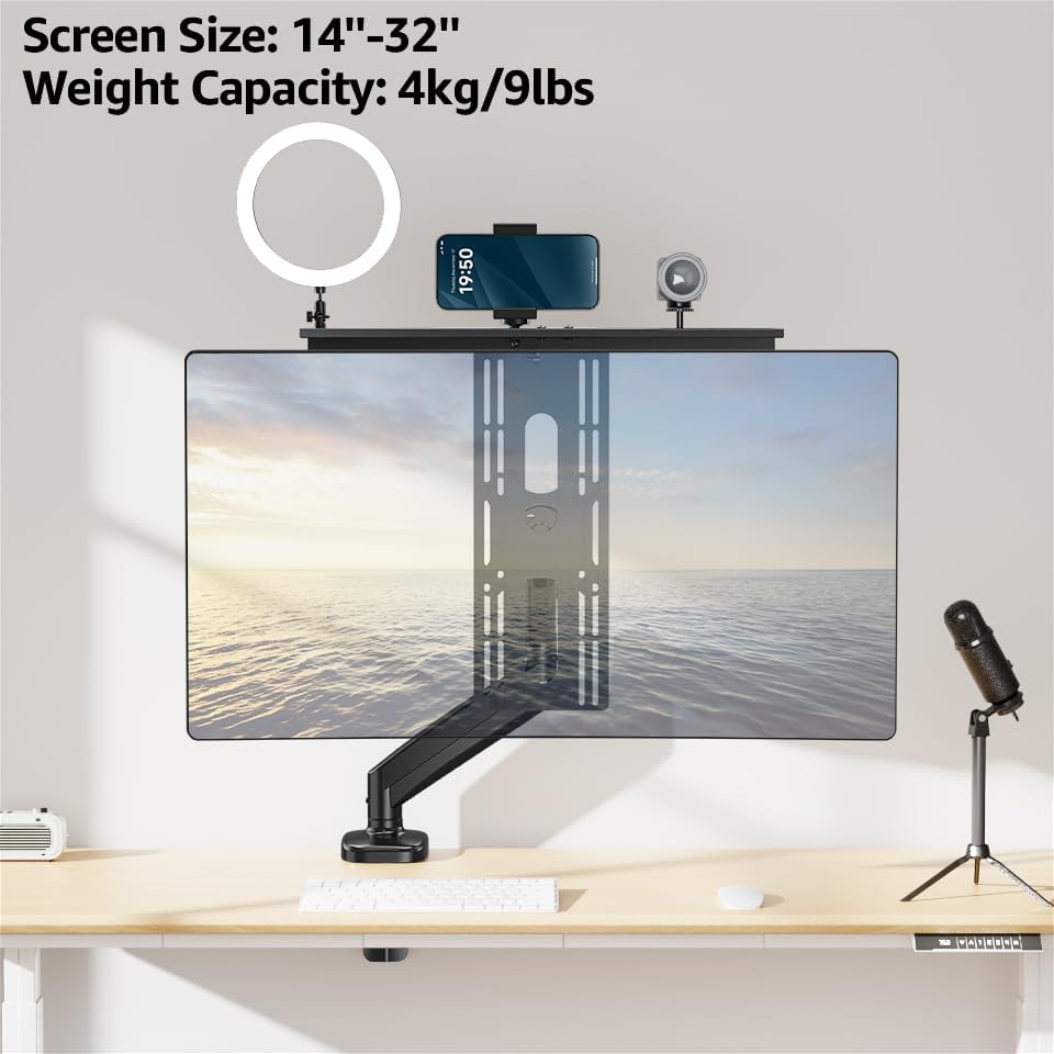 ErgoFocus 11 lbs, 75/100mm, DSLR Monitor Mount Hold up to Monitor Top Shelf for Livestream Device, Camera Mount