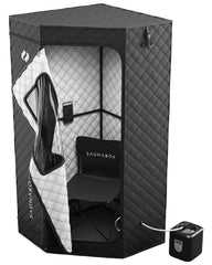 SAUNABOX® SmartSteam Kit Pro Portable Steam Sauna | Home Sauna Tent with Chair & Mat | Full Body Steam Therapy for Relaxation & Recovery | VOC-Free Materials