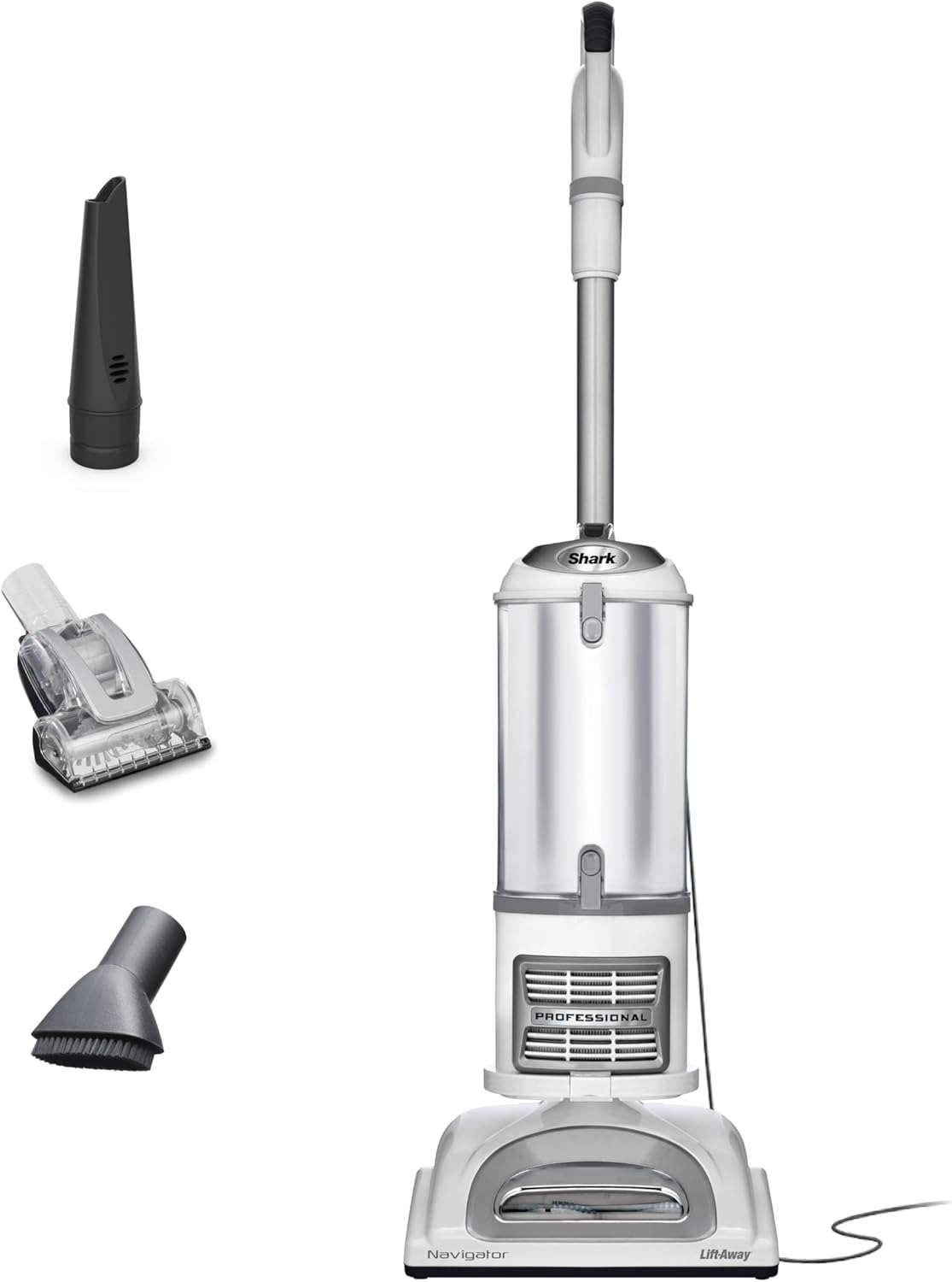 Shark Navigator Lift-Away Upright Vacuum Cleaner - Pet Hair HEPA Filter | Swivel Steering | White/Silver | NV356E