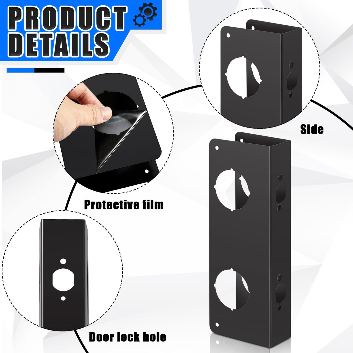 Ferraycle 1 Piece Stainless Steel Door Reinforcement Plate for 1-3/4" Thick Doors Deep Bronze Lock with Screws Reinforce and Repair Door Jamb Reinforcement for Home Bedroom