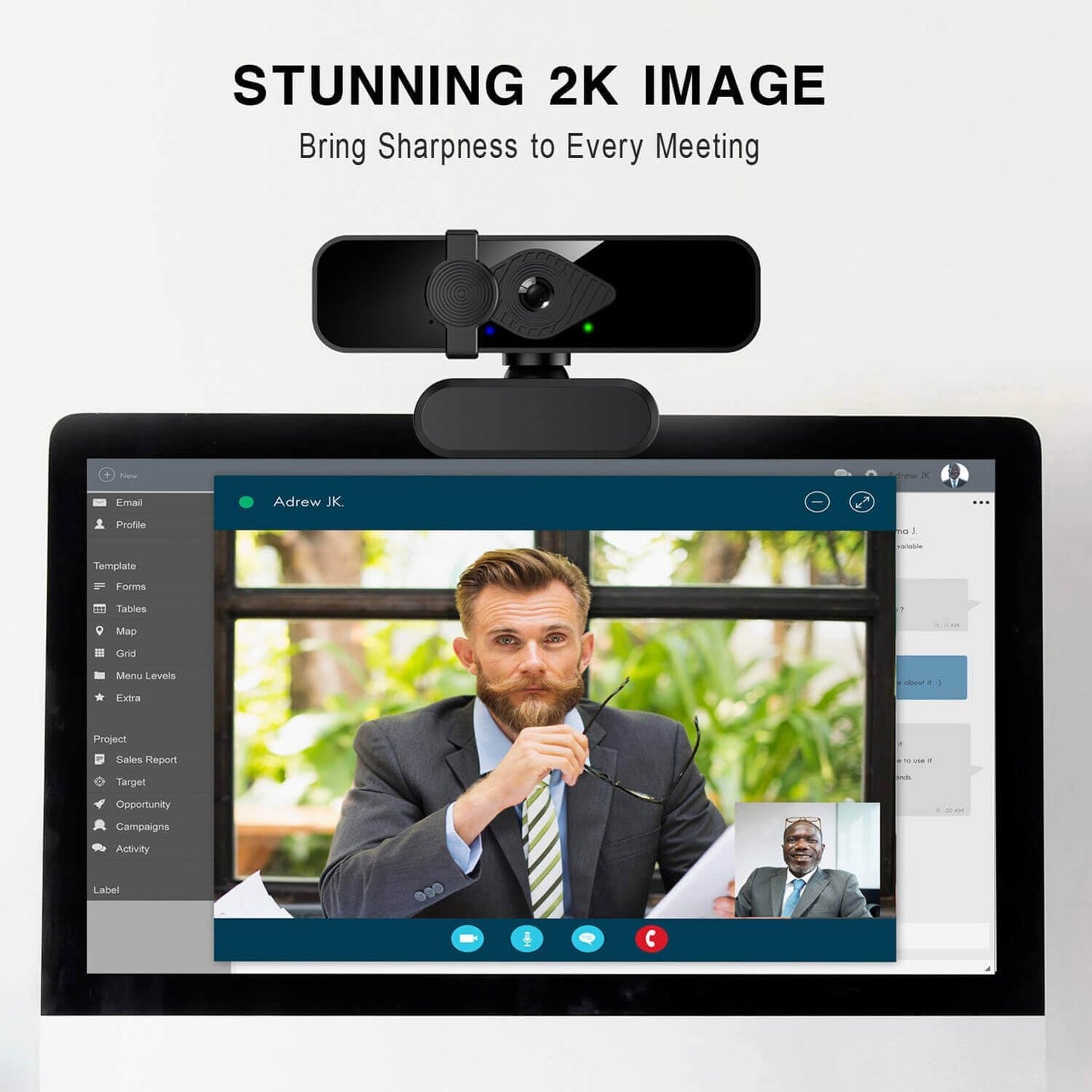 Dobuhont 2K 85 Webcam for PC, View USB Computer Camera, with Noise Canceling Microphone & Privacy Cover, HD Web Cameras