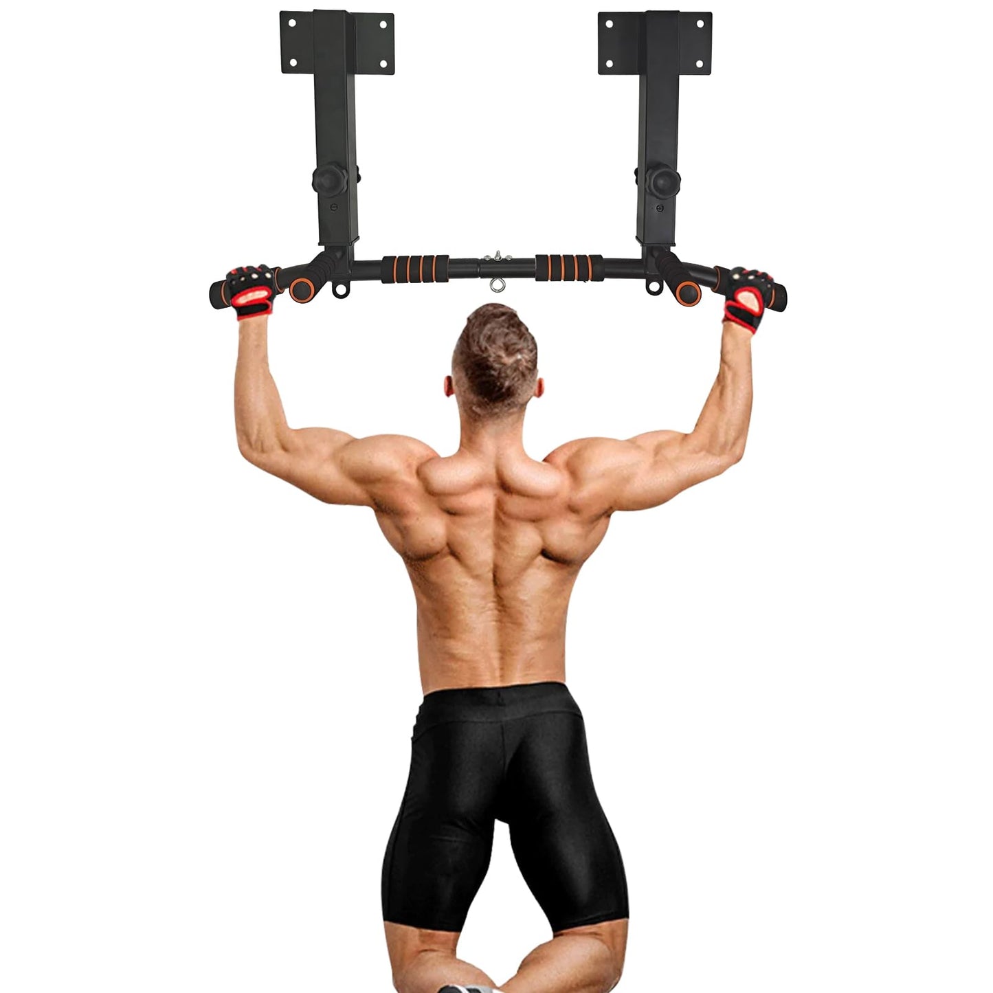 BESTHLS Joist Mounted Pull Up Bar 4 Level Height Adjustable Ceiling Mount Chin Pu Bar Heavy Duty for Home Gym Workout Strength Training Equipment