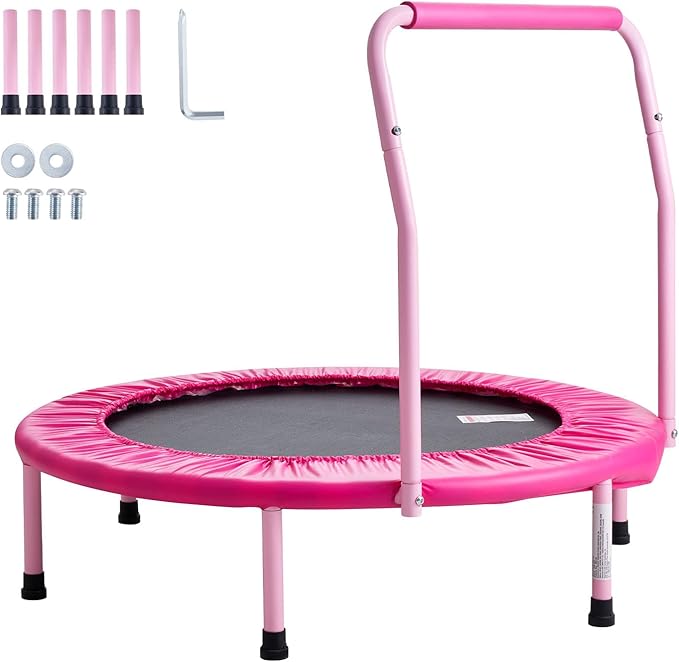VEVOR 3FT Trampoline 36" Indoor/Outdoor for Toddlers, Foldable Mini Baby With Foam Handle, Recreational Birthday Gift