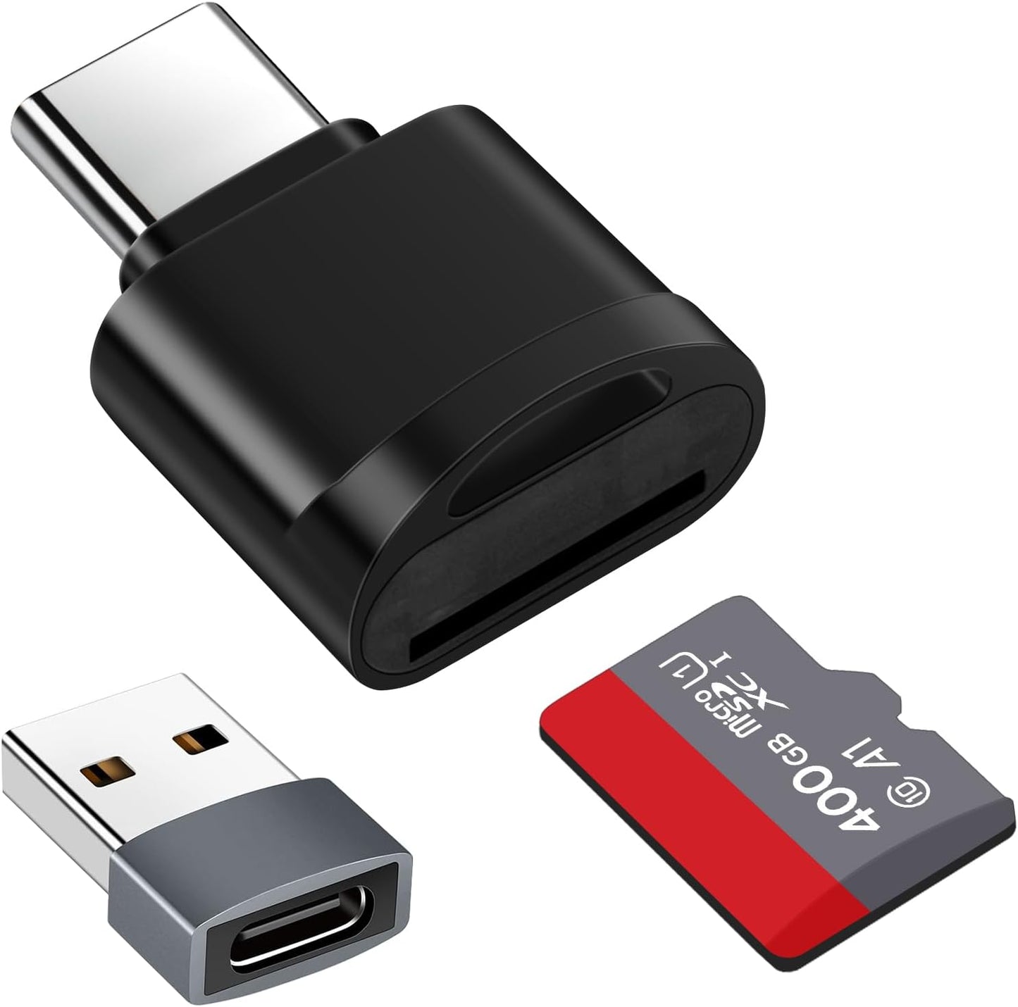 Seminer TF Card Reader, Micro SD Card Reader, Type C TF Memory Card Reader Adapter with USB C to USB Adapter Compatible