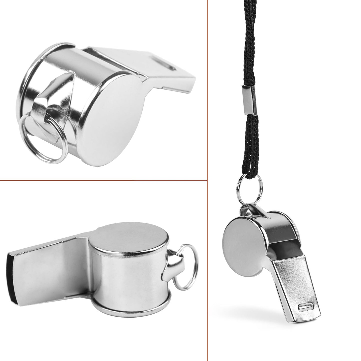 Fya Whistle, 12PCS Sports Whistle with Lanyard, Very Loud Stainless Steel Whistle, Ideal for Coaches, Referees, Personal Defense, and Recreation