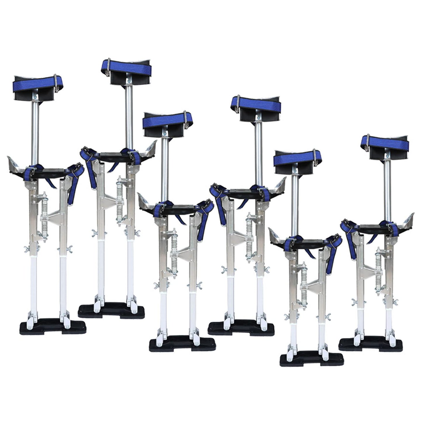 WFLNHB Drywall Stilts Grade Adjustable Auminum Tool Stilt 15-23 inch for Painting or Cleaning - Silver