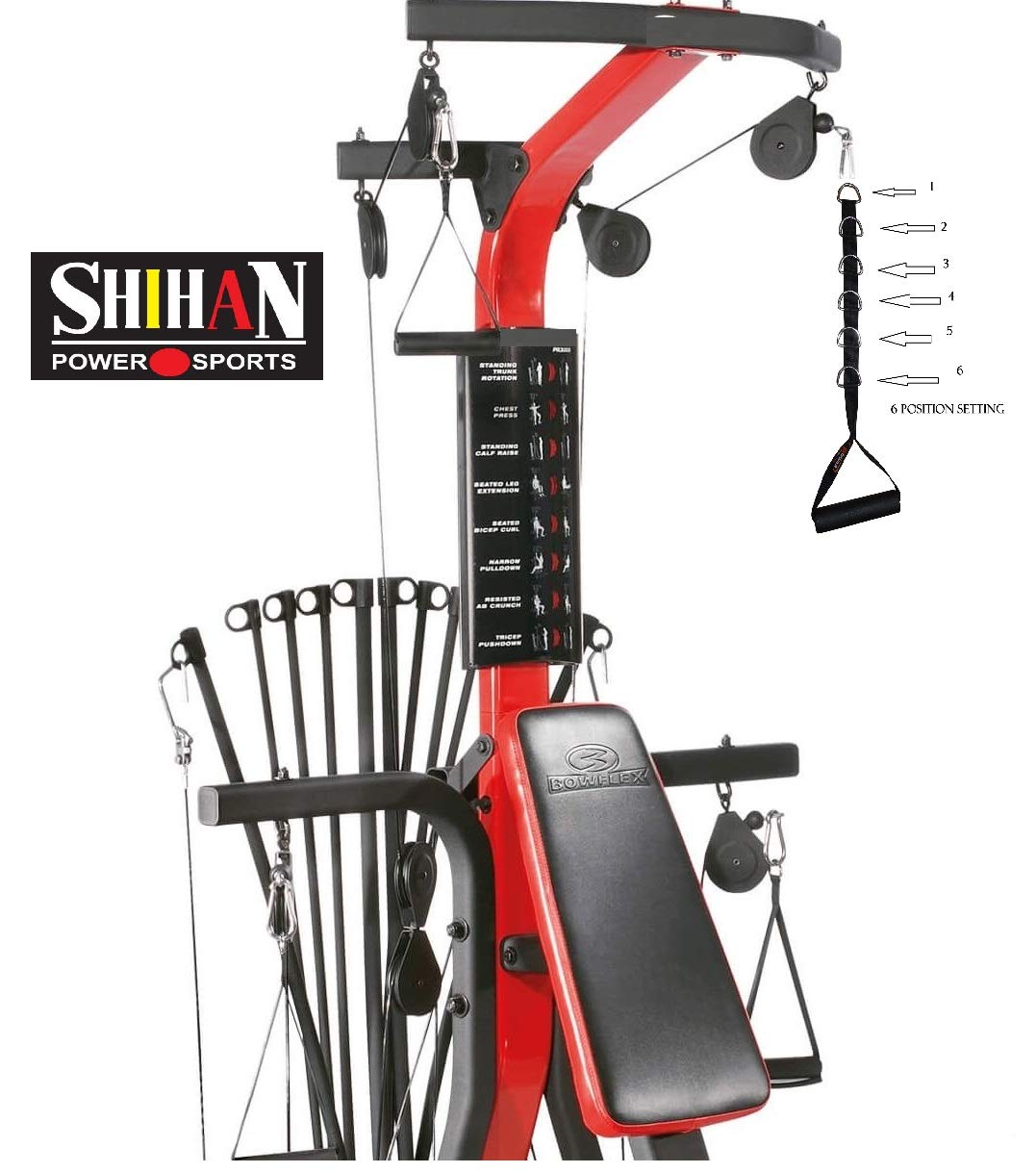 New Stirrup Handle with 6 D-Rings Adjustable Cable Machine Attachment Power Sports (Sold Single)